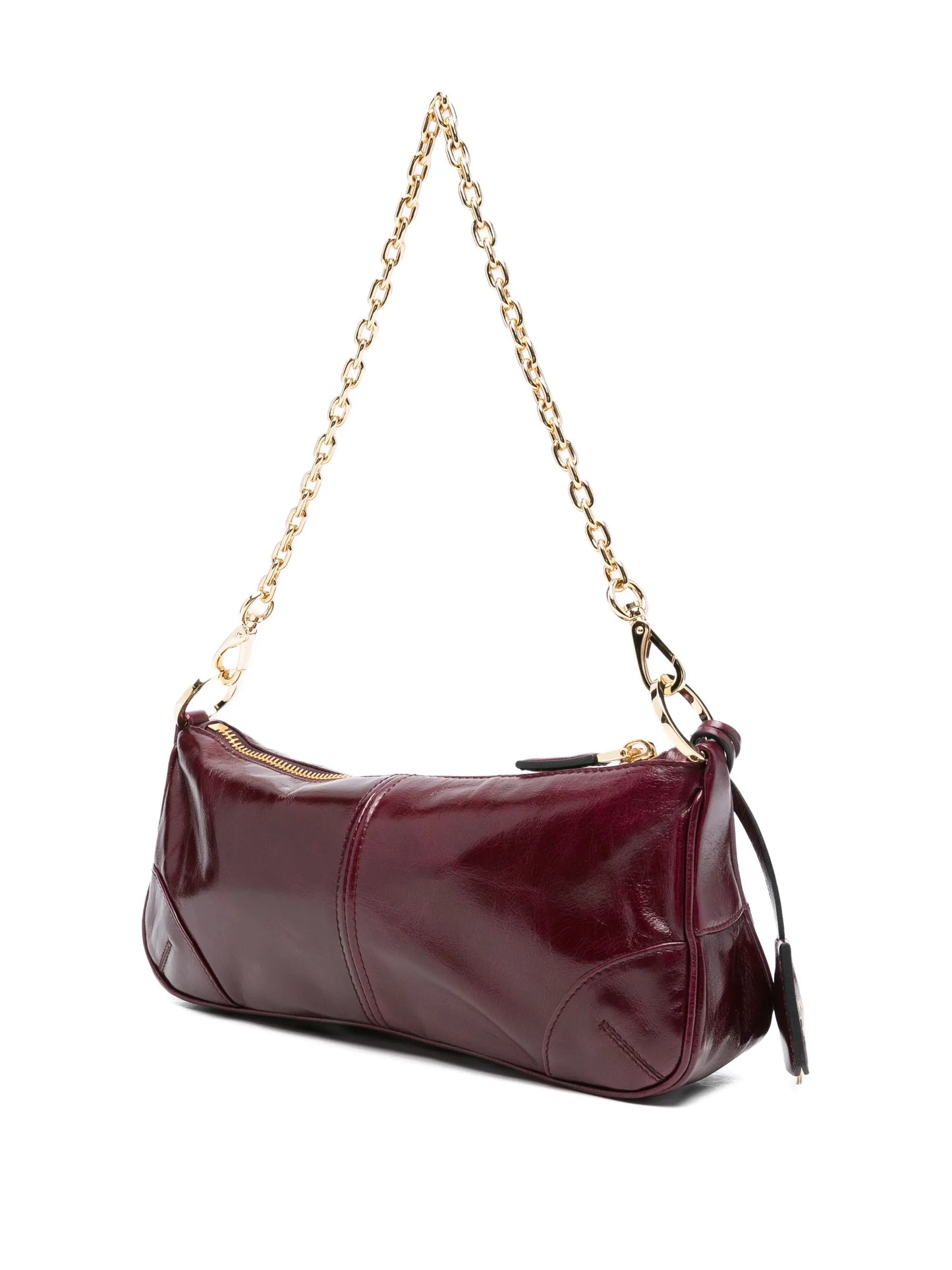 small chain-strap leather shoulder bag
