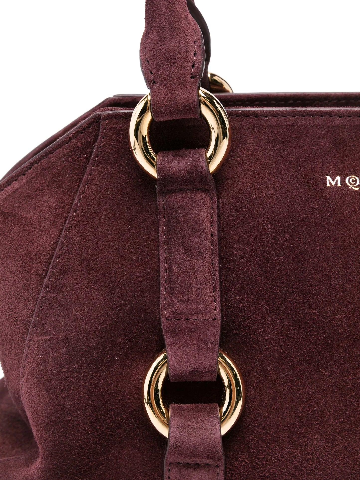 suede ring-detail satchel