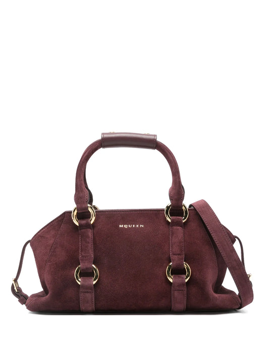 suede ring-detail satchel
