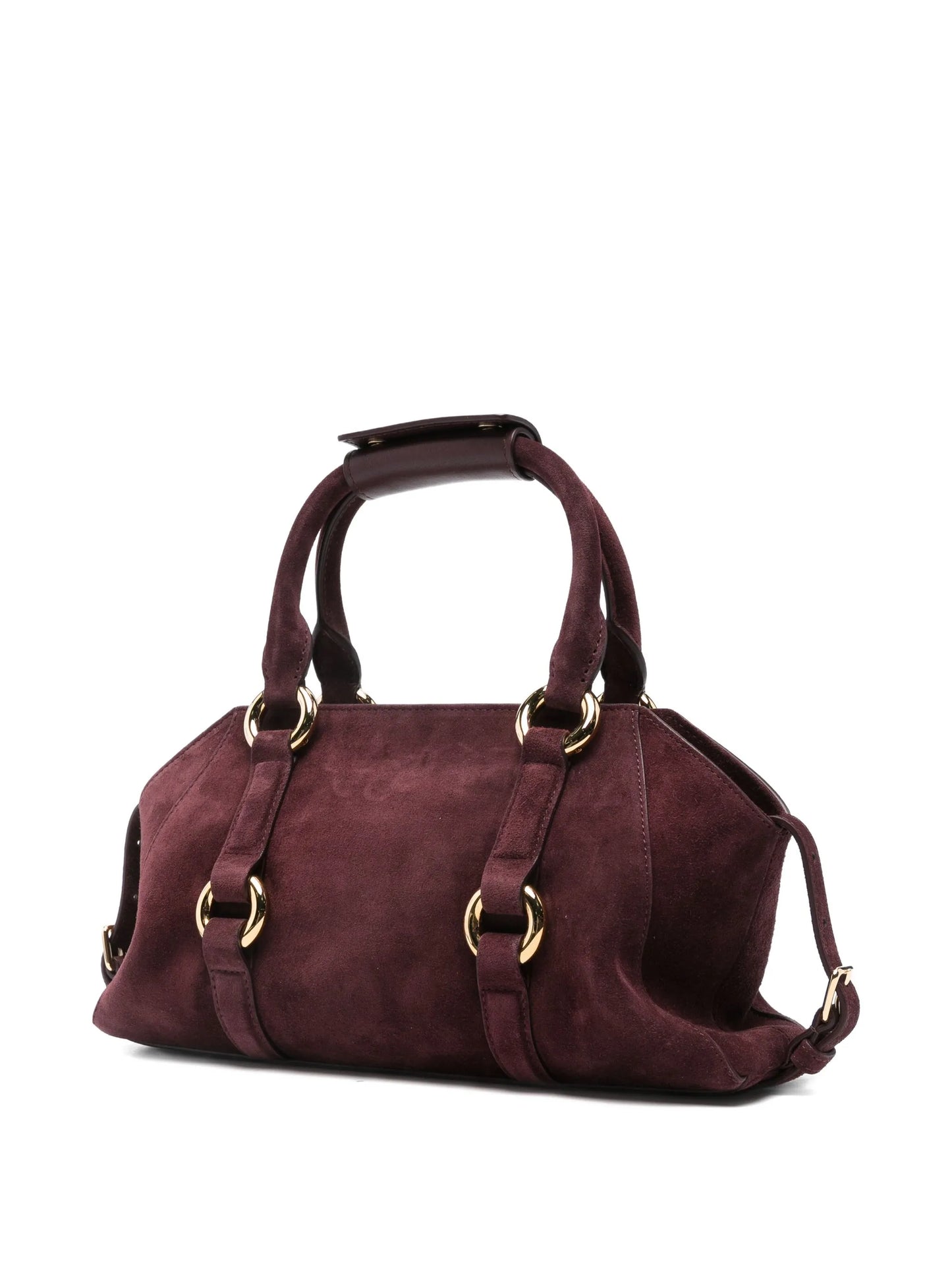 suede ring-detail satchel