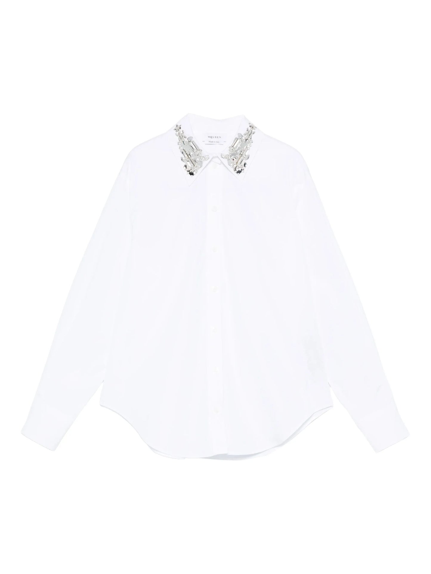 embellished-collar shirt