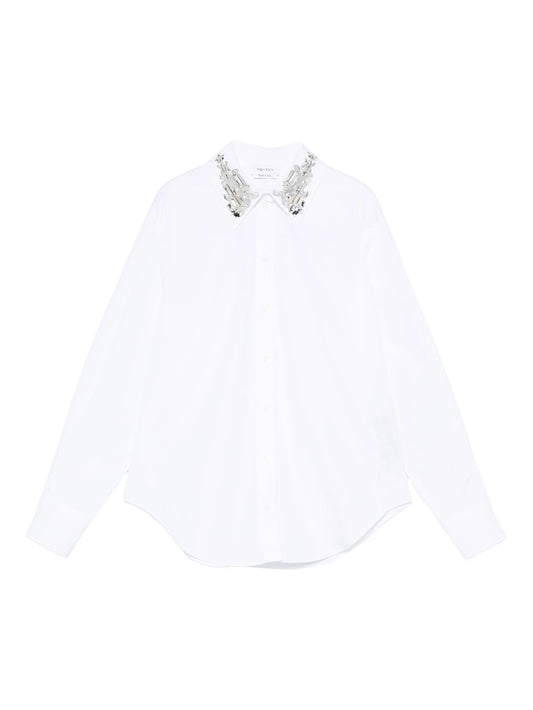 embellished-collar shirt