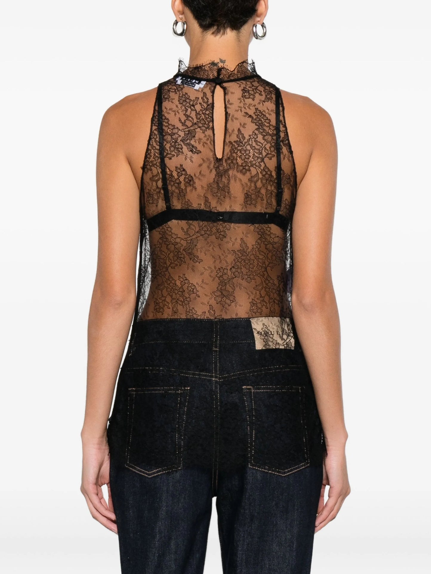 lace halter-neck top