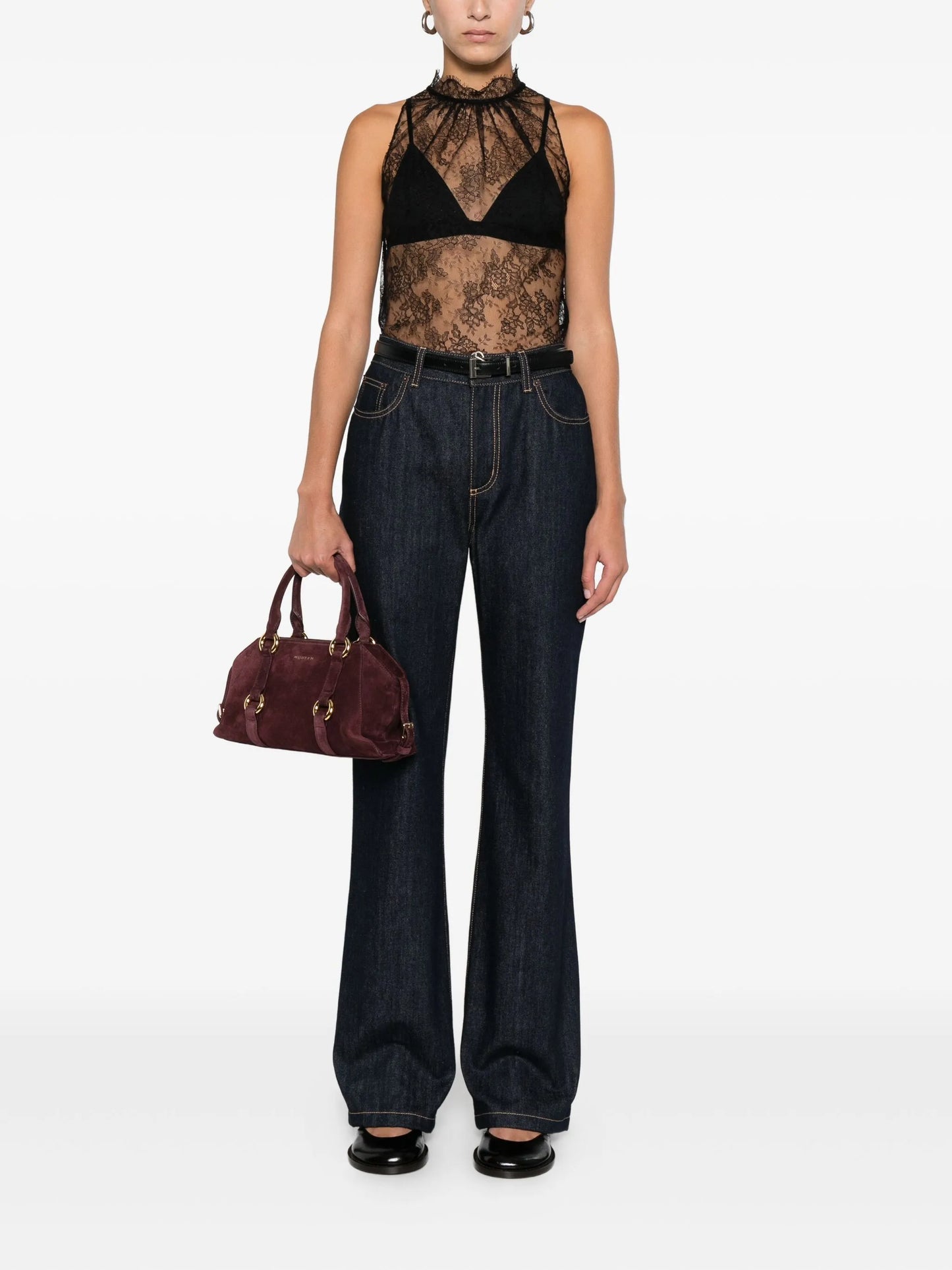 lace halter-neck top