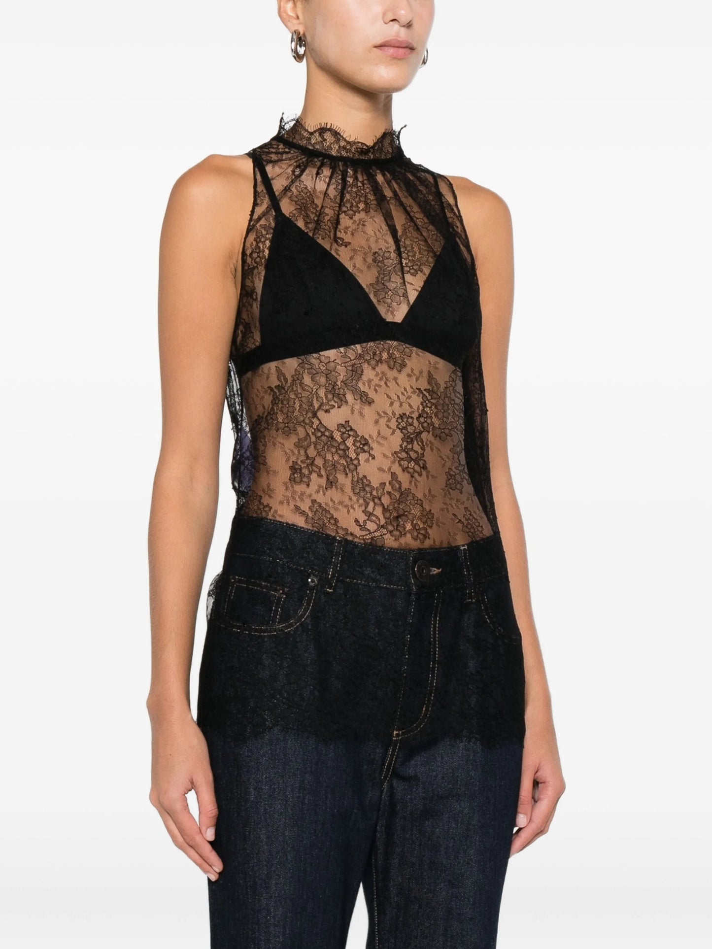 lace halter-neck top