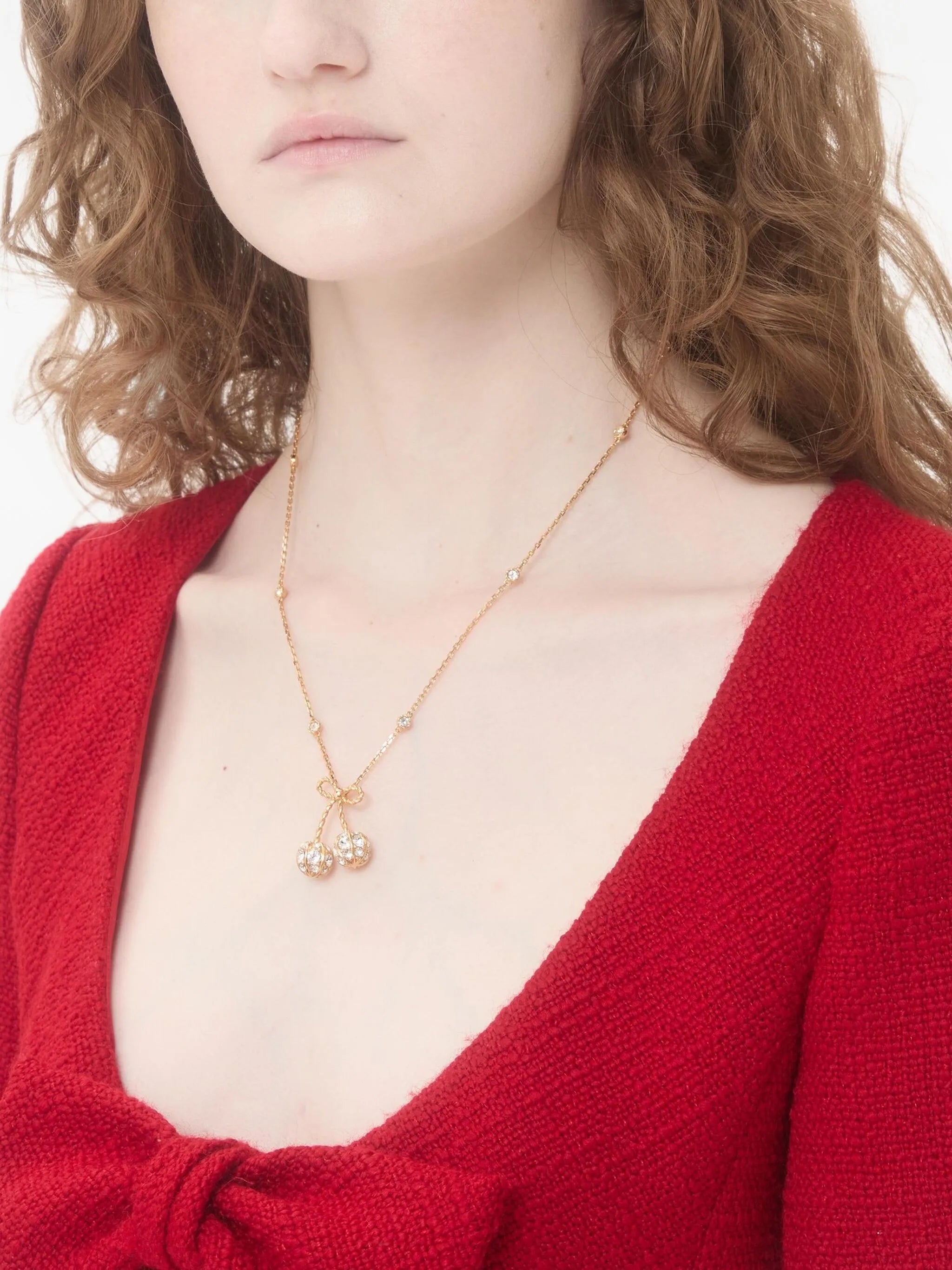Cherryfic crystal-embellished necklace