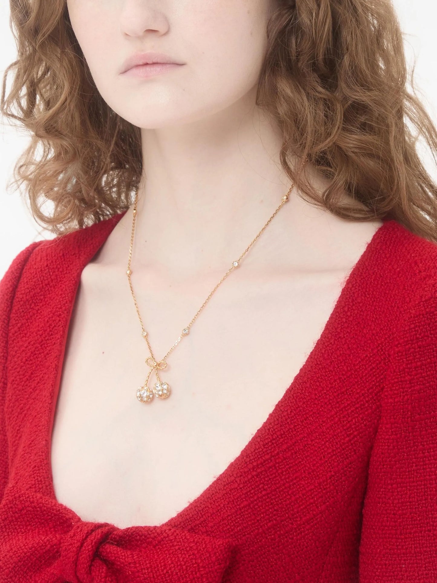 Cherryfic crystal-embellished necklace