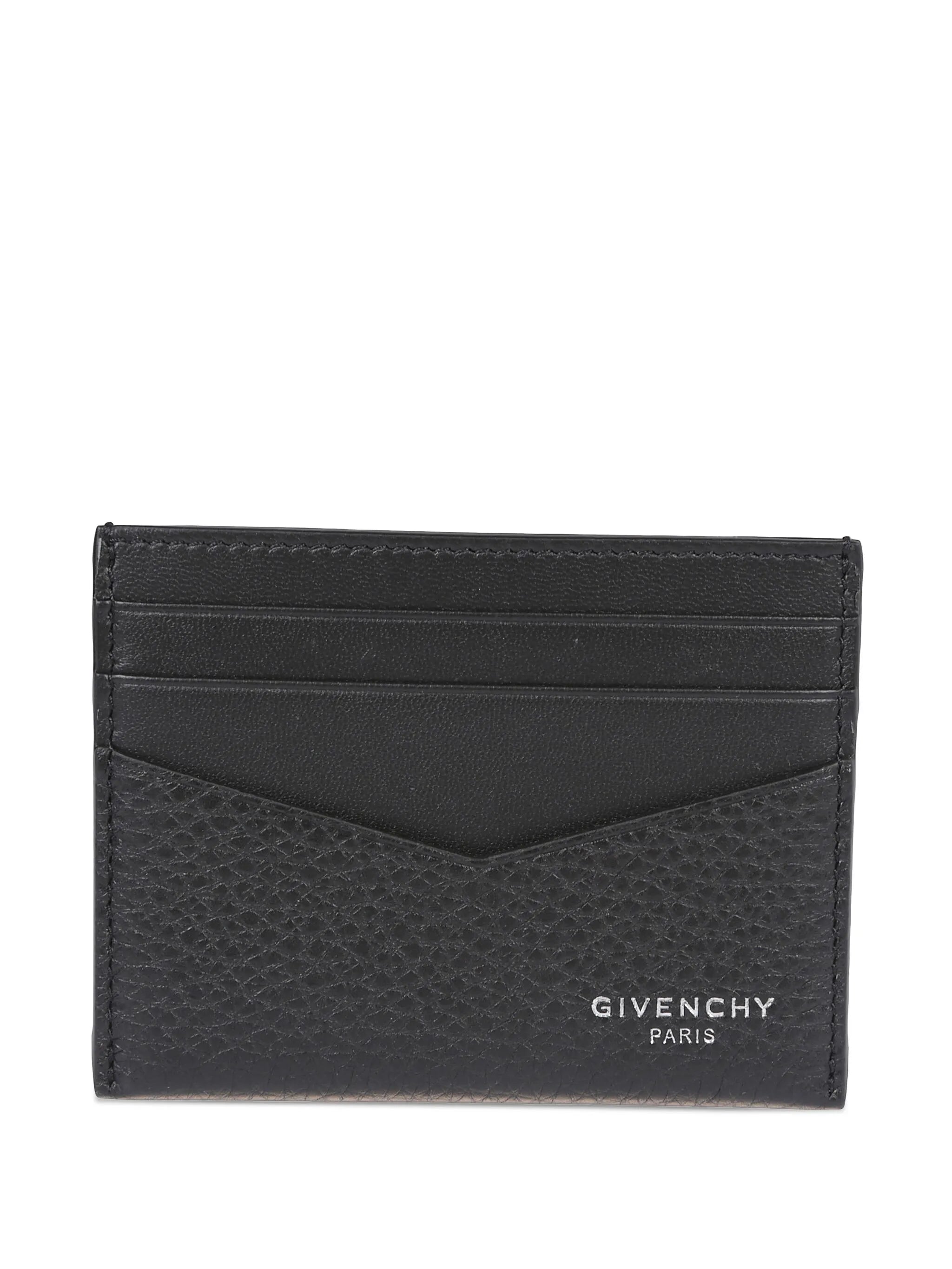 card holder in grained leather