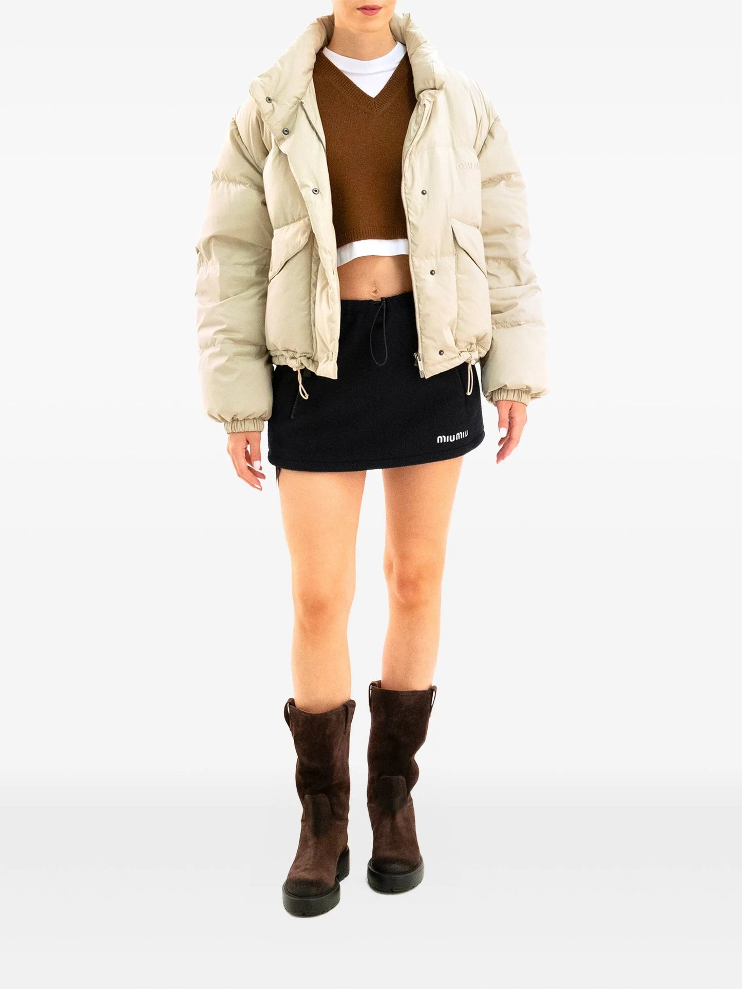 quilted high-neck jacket