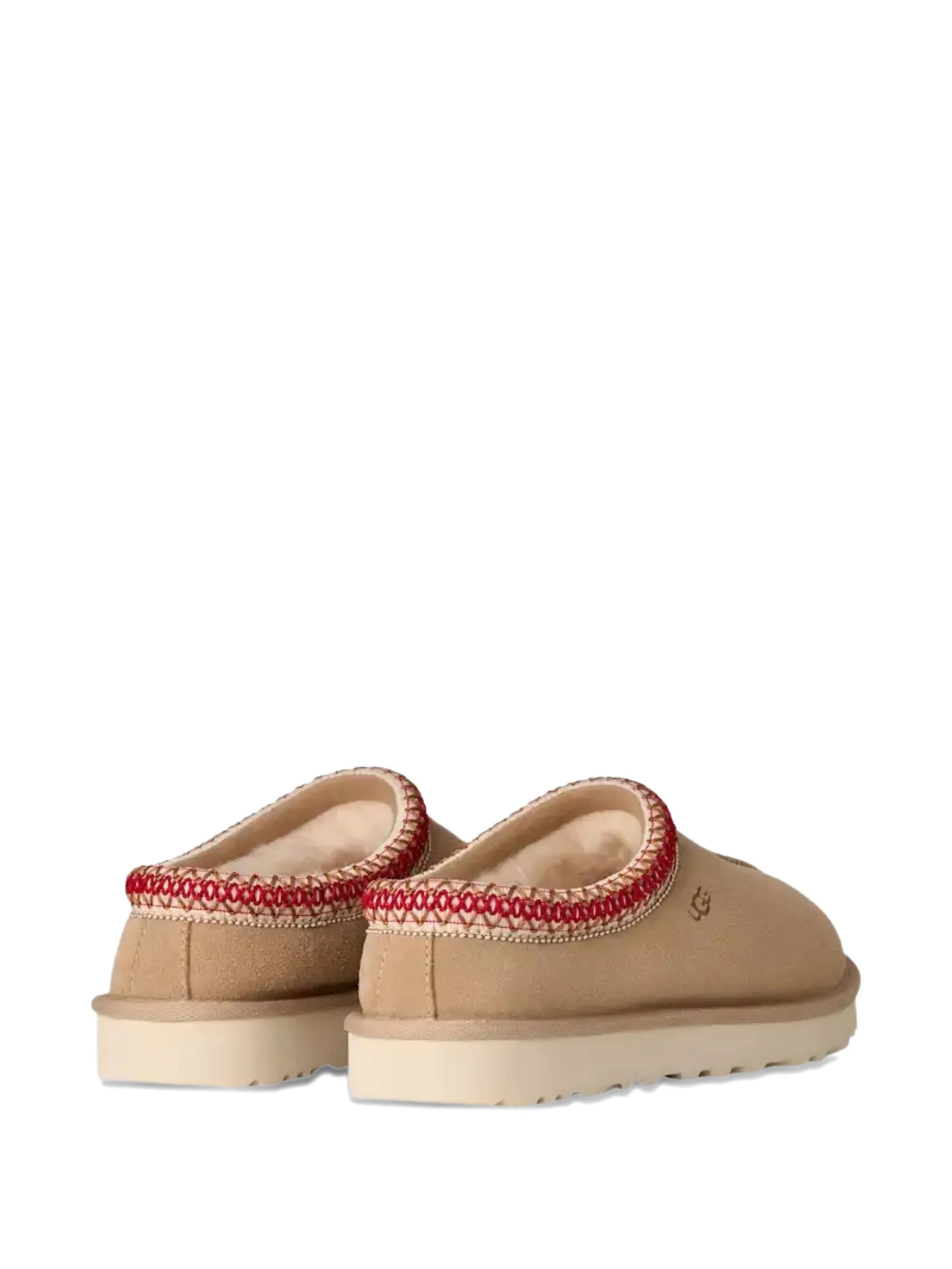 Tasman II braided-trim sheepskin slippers