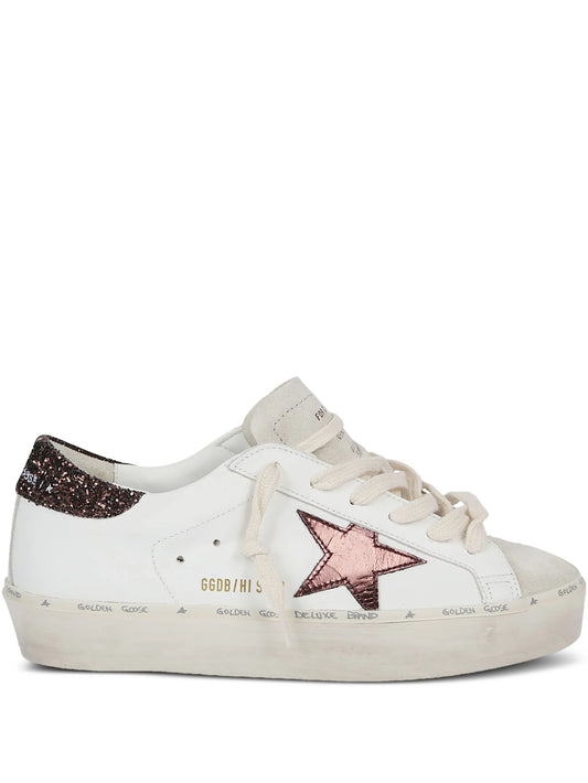glitter-detail star-patch sneakers