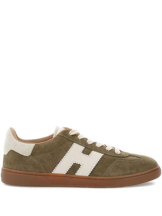 suede-panels leather H-logo sneakers