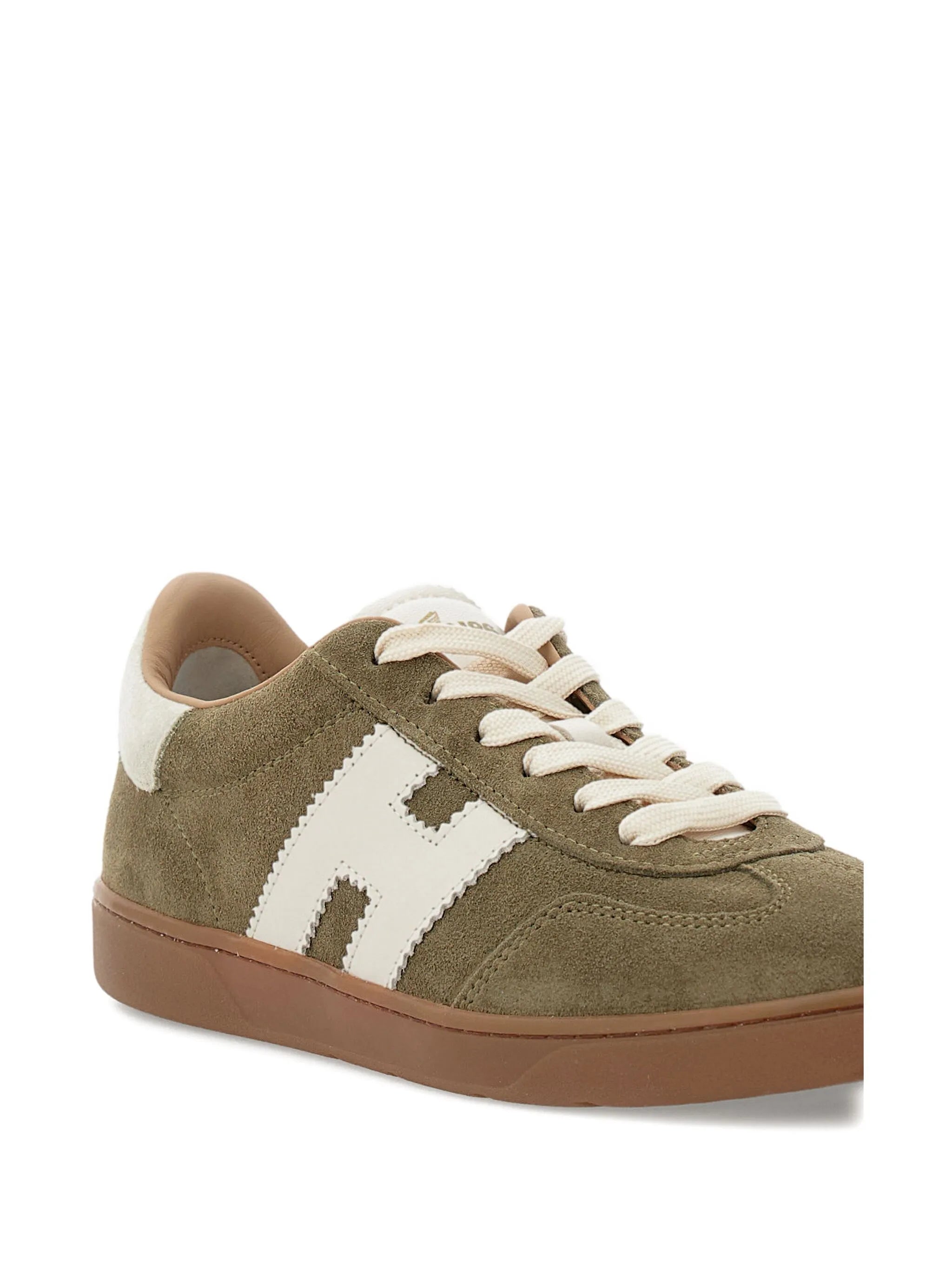 suede-panels leather H-logo sneakers