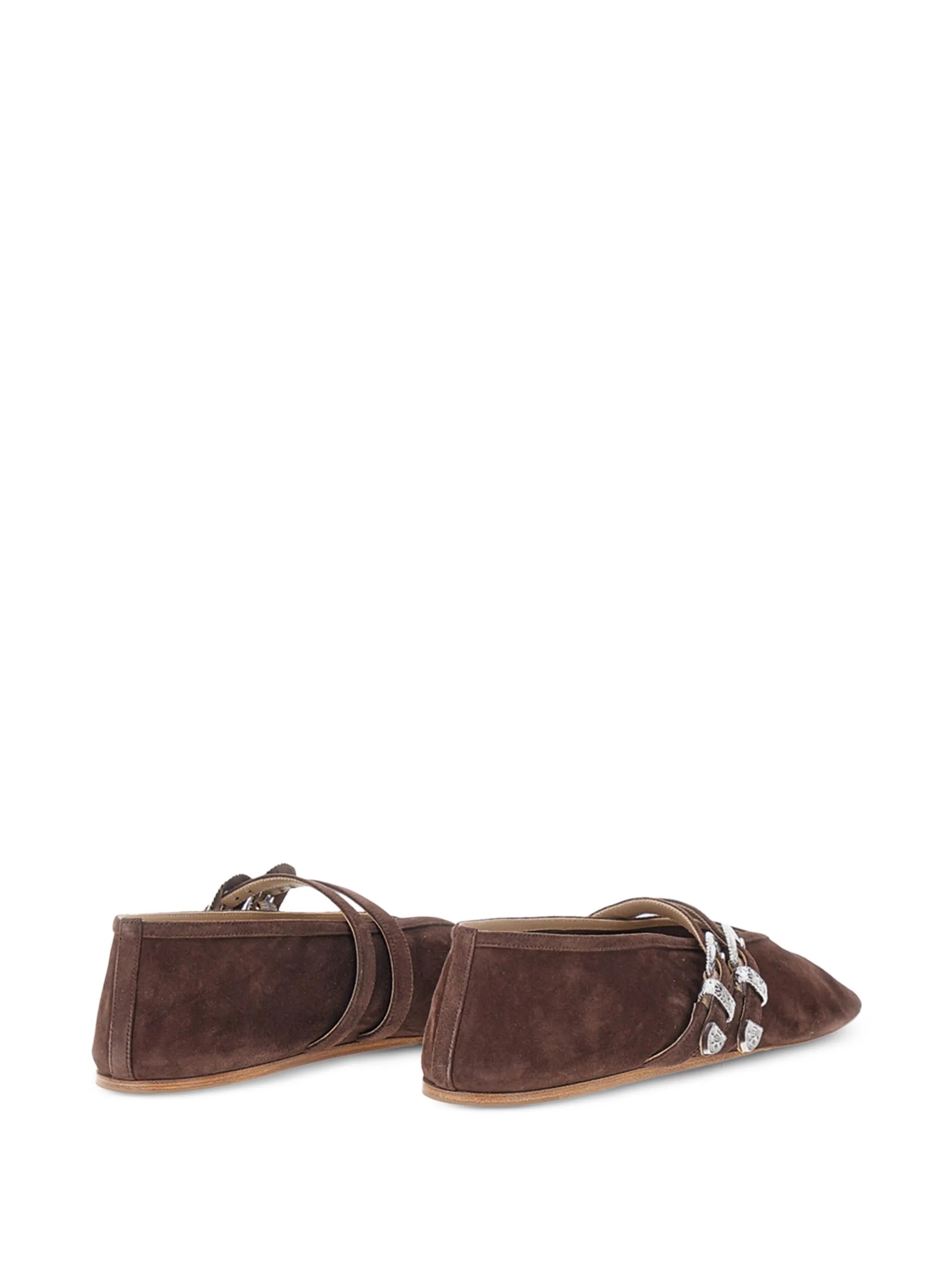 ballet Claudia slippers in chocolate suede