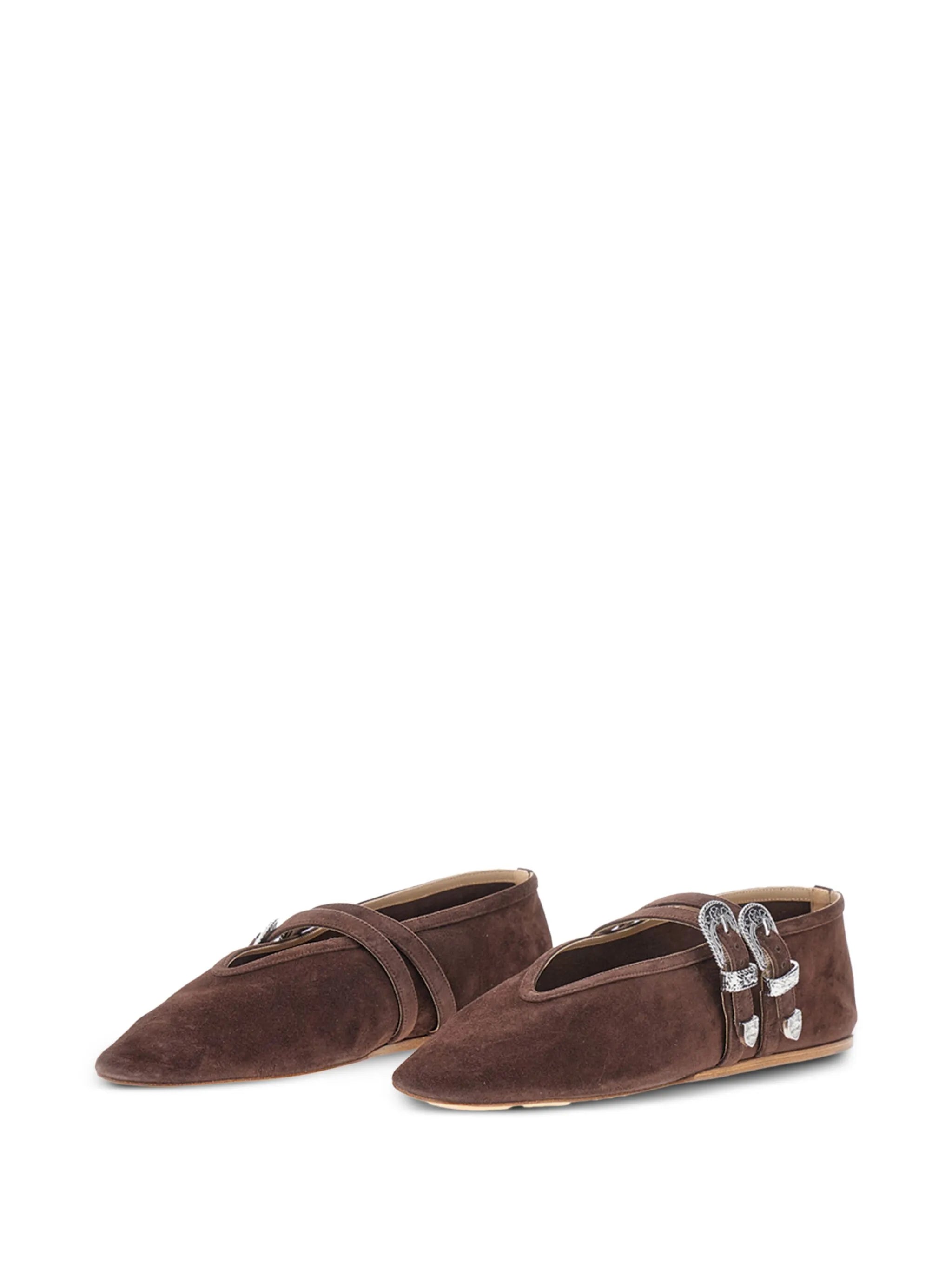 ballet Claudia slippers in chocolate suede