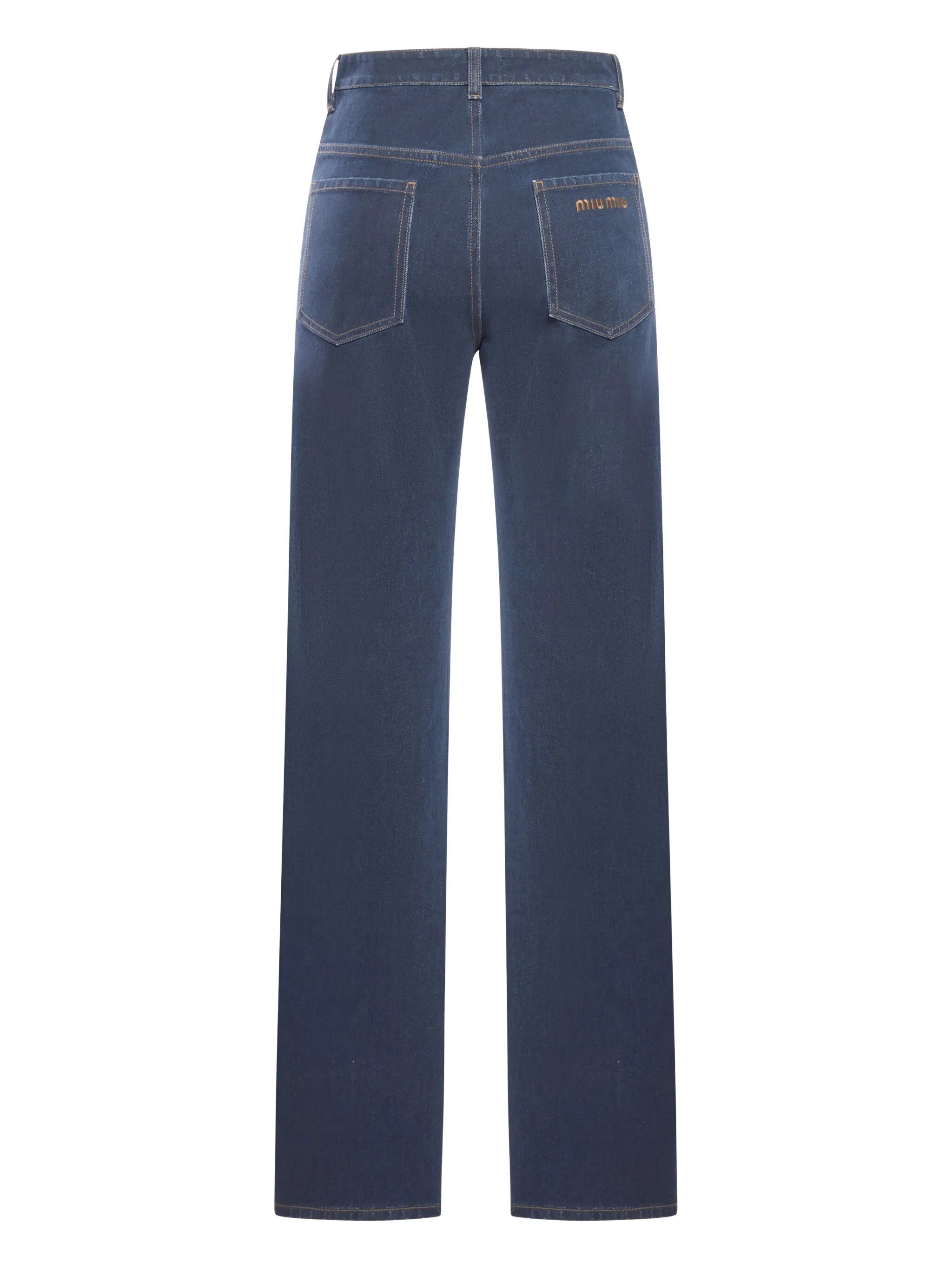 embroidered-logo denim jeans