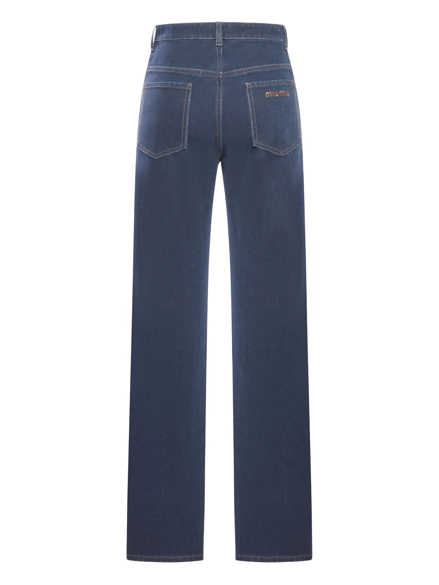 embroidered-logo denim jeans
