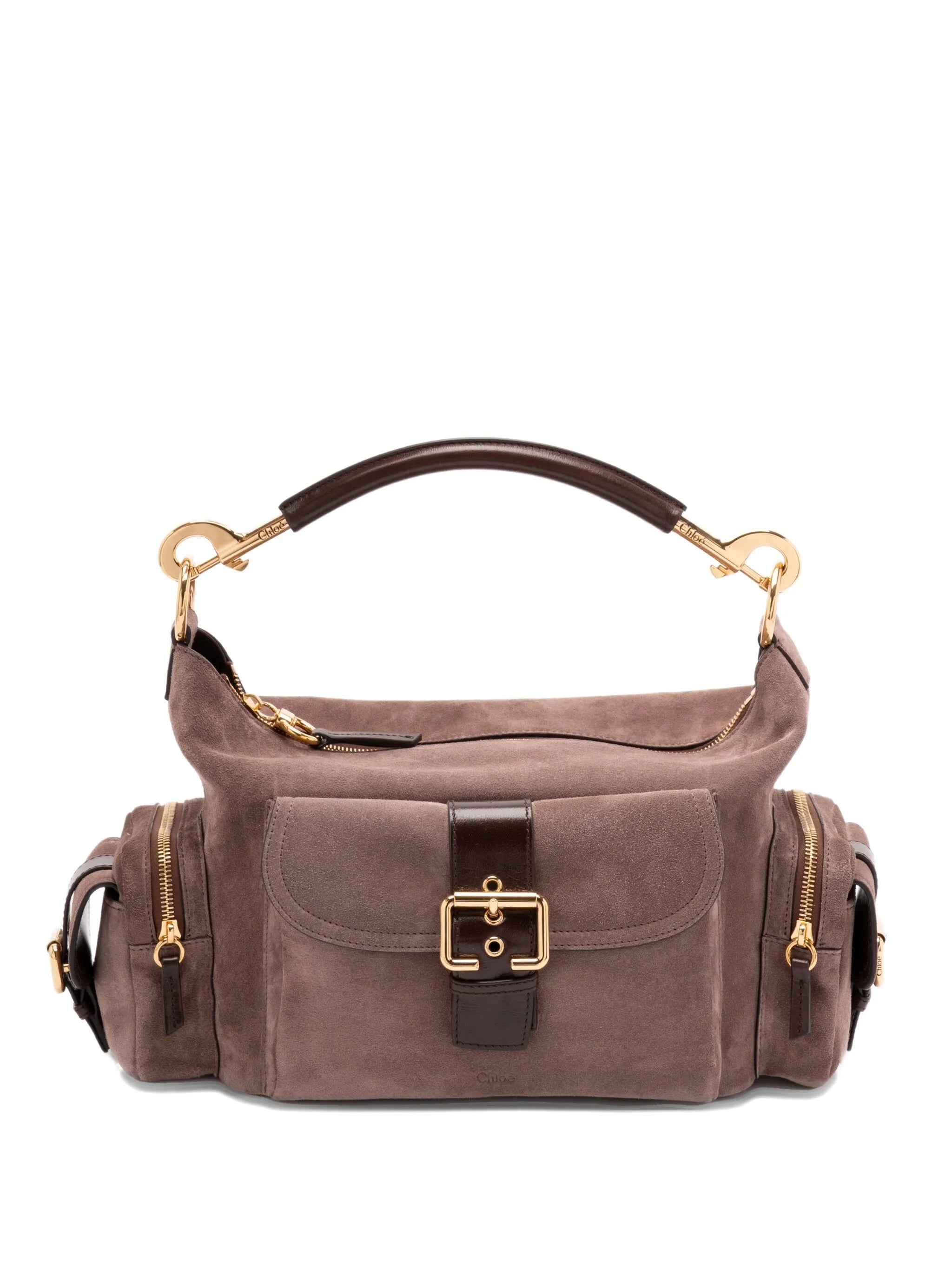 medium Camera suede shoulder bag