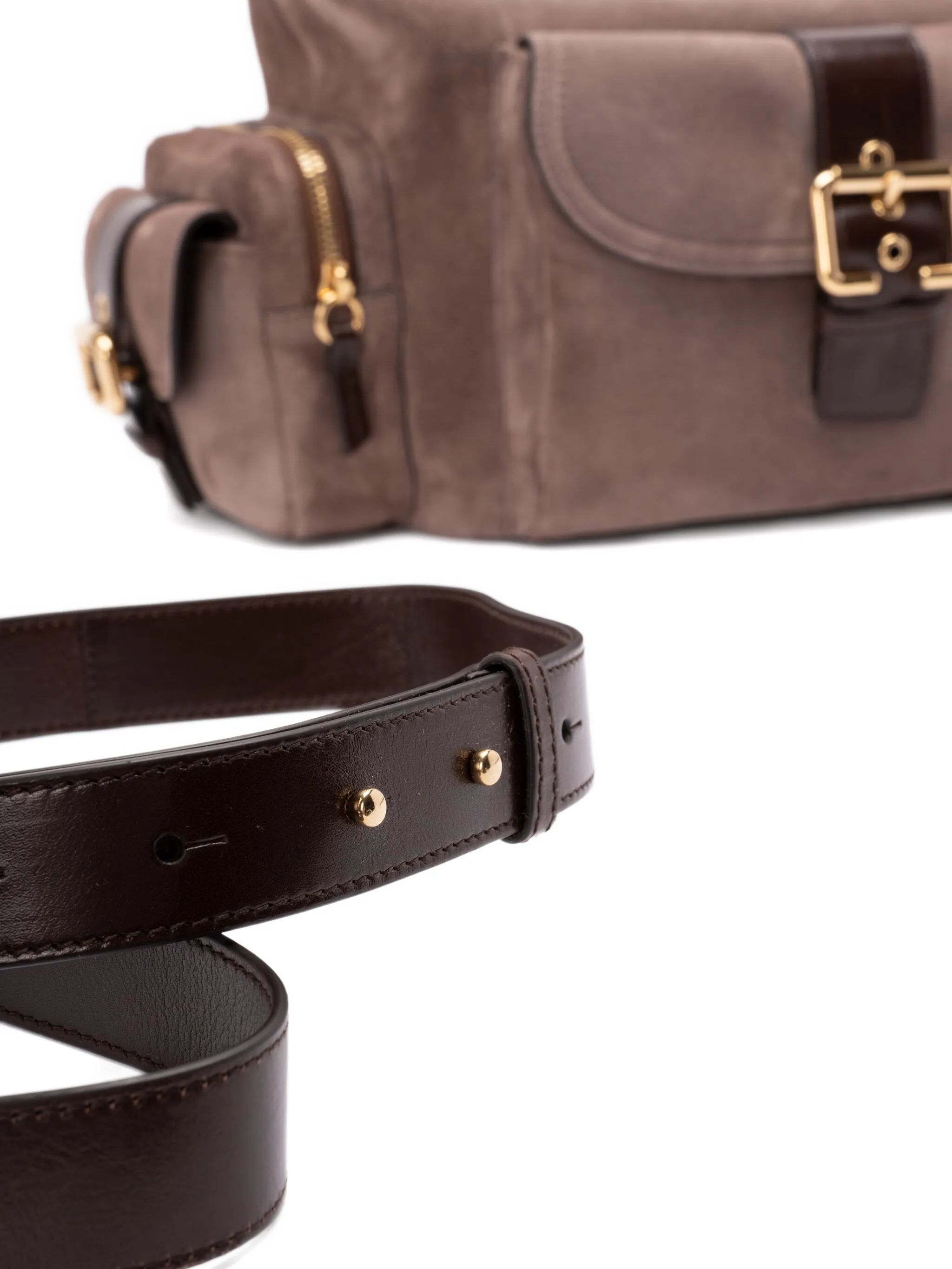 medium Camera suede shoulder bag