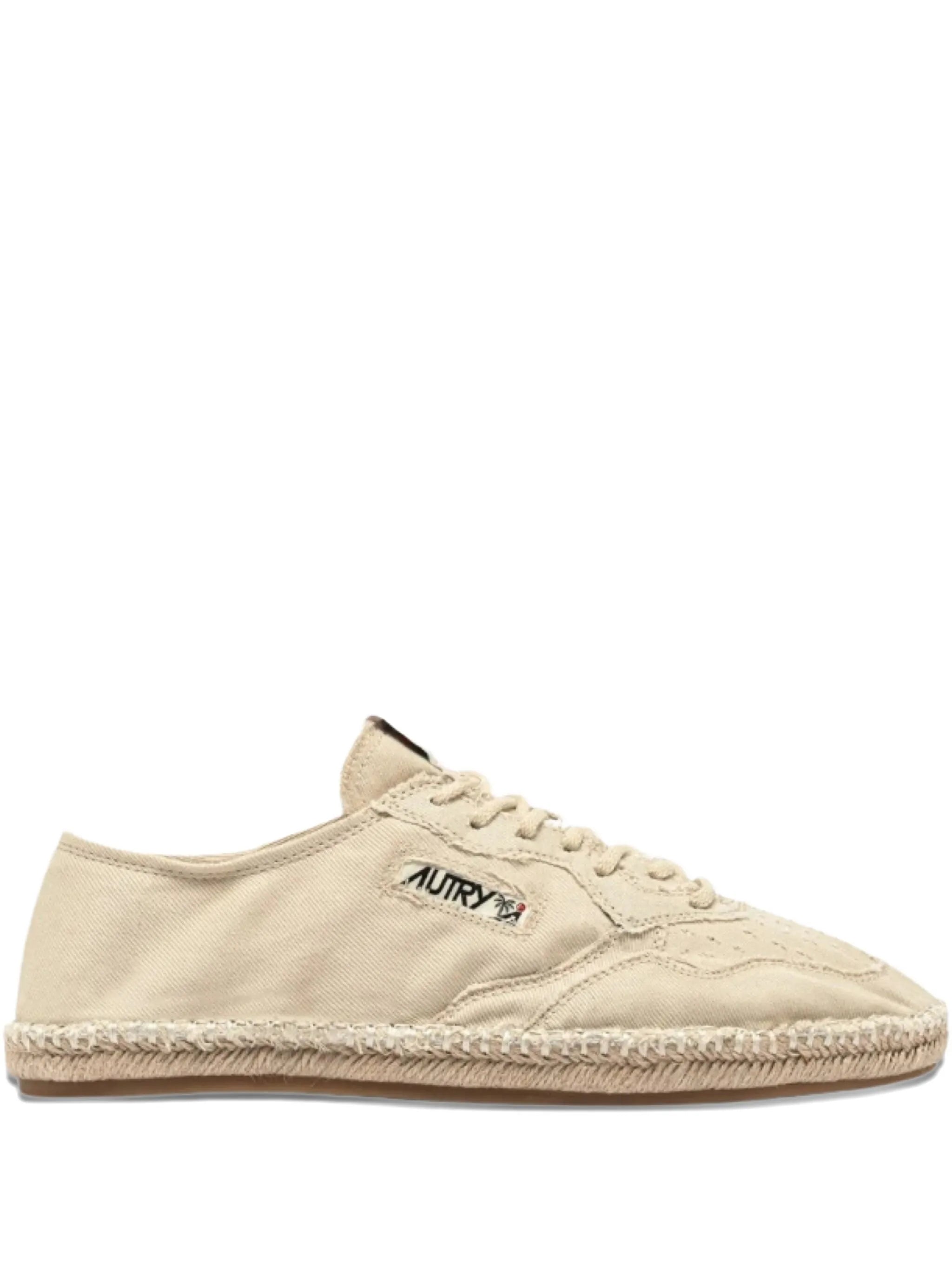 lace-up jute low-top sneakers