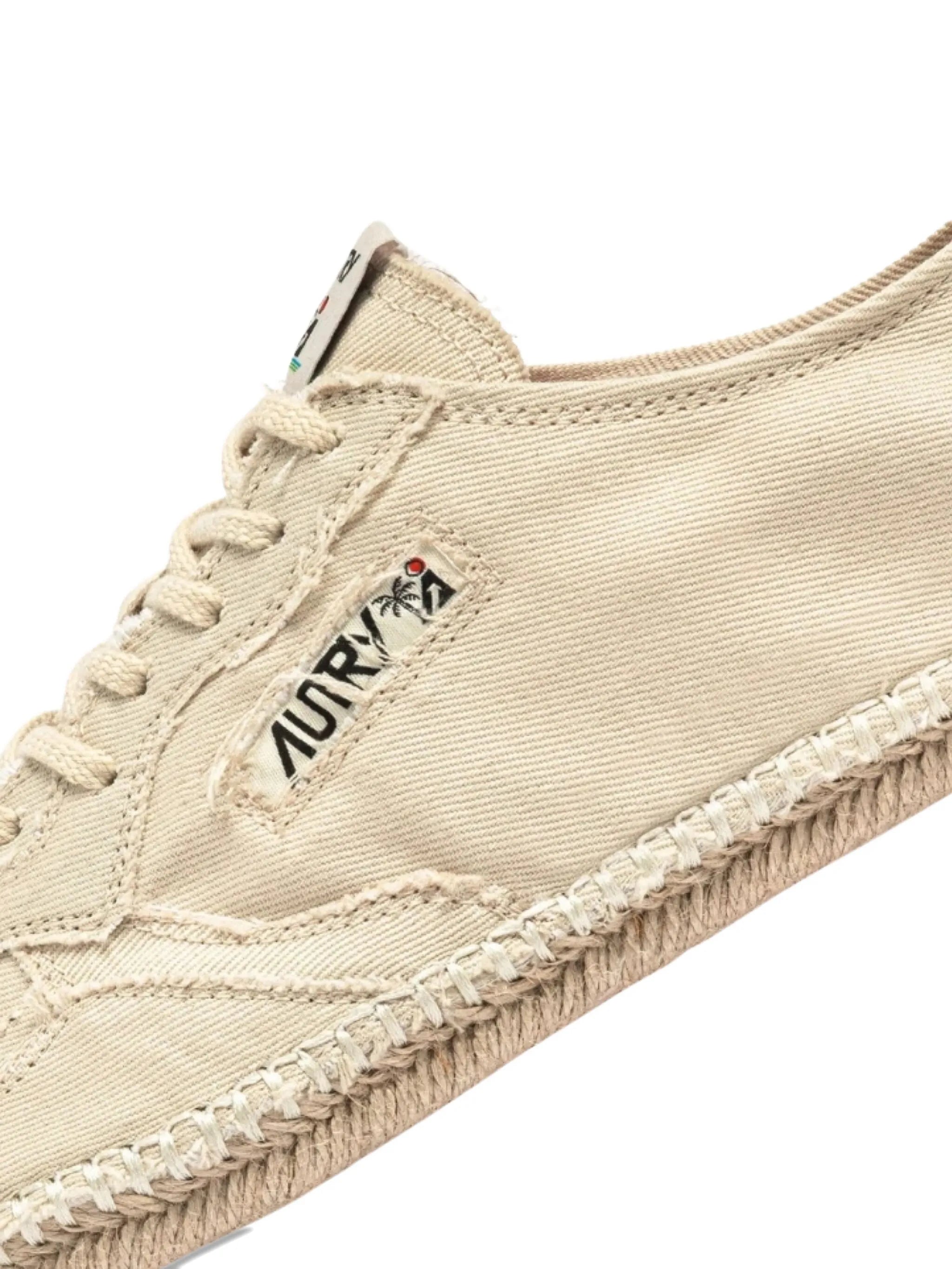 lace-up jute low-top sneakers