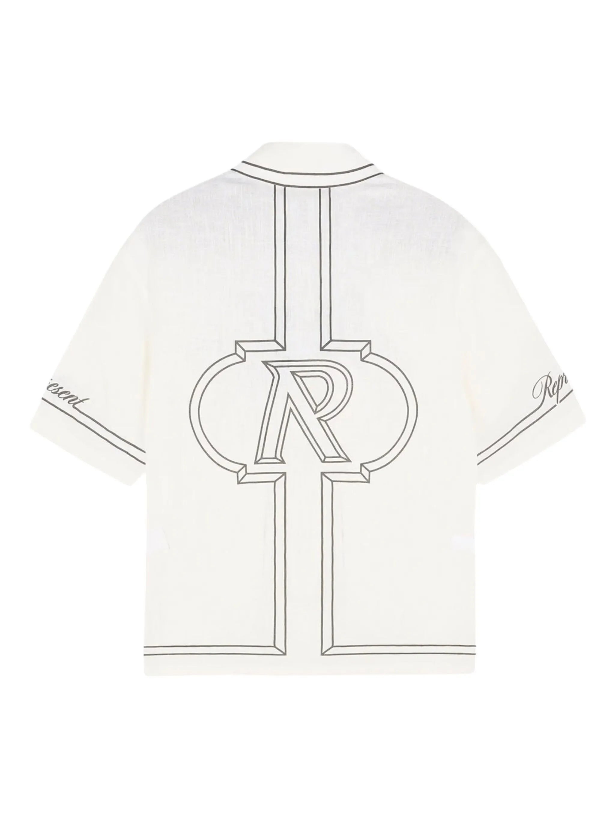 Border short-sleeve printed shirt