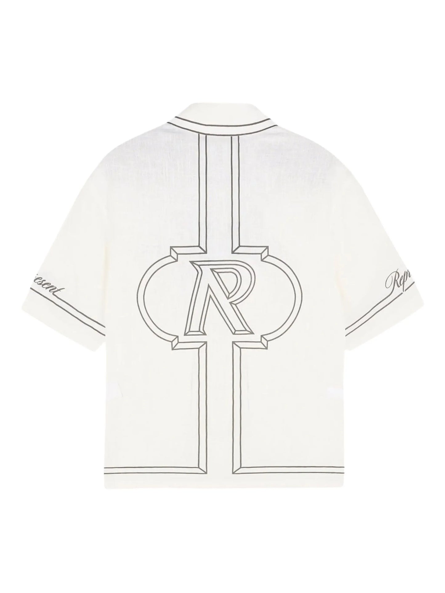 Border short-sleeve printed shirt