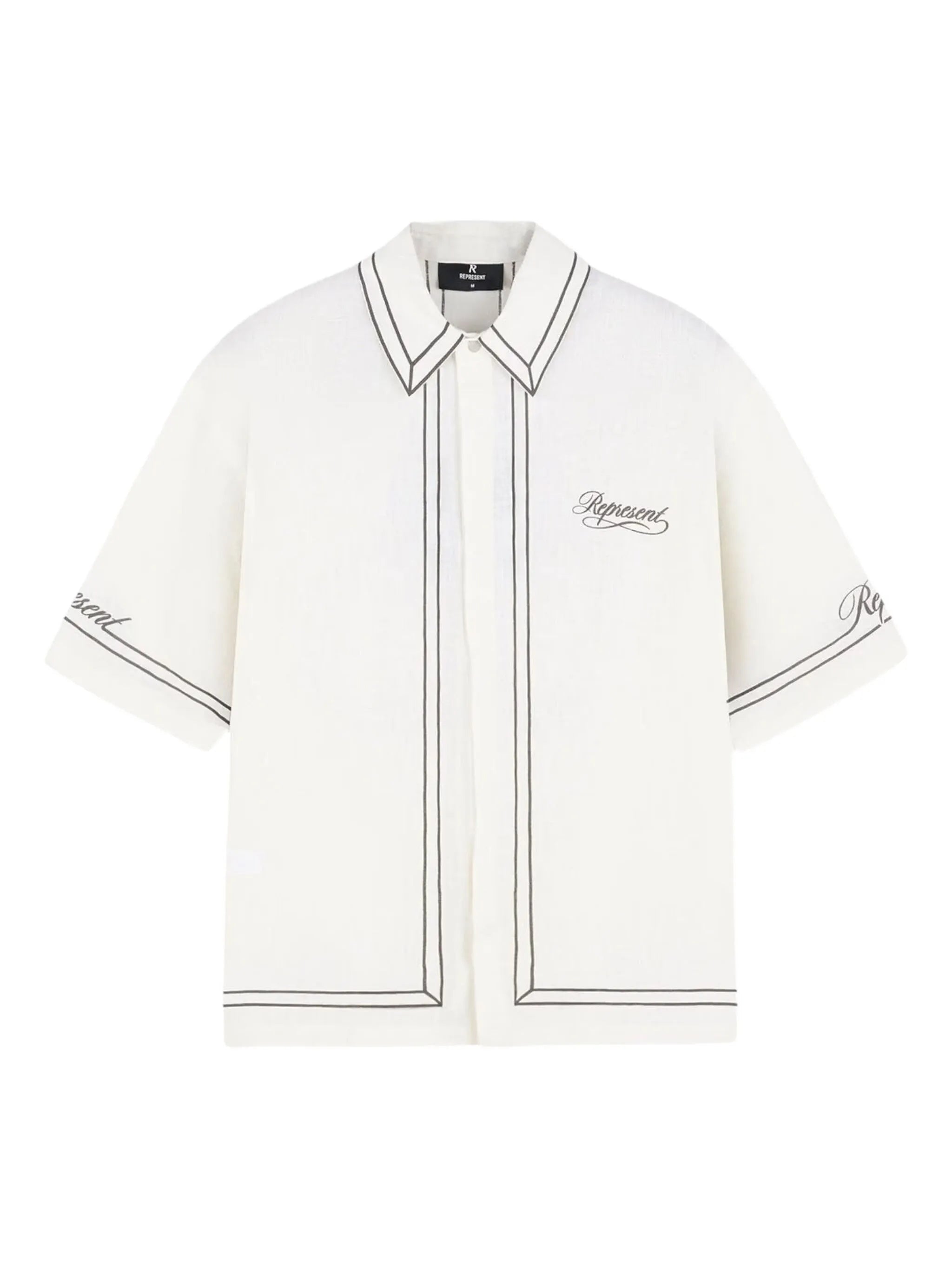 Border short-sleeve printed shirt