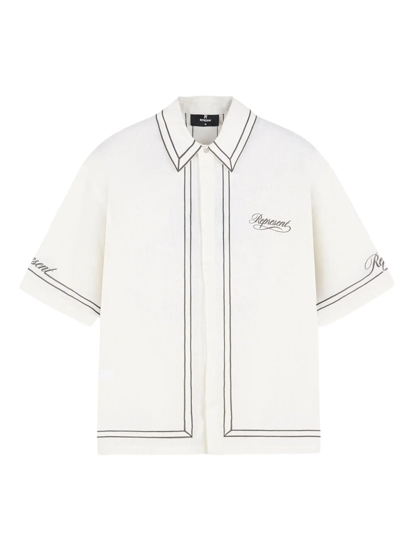 Border short-sleeve printed shirt