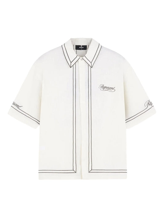 Border short-sleeve printed shirt