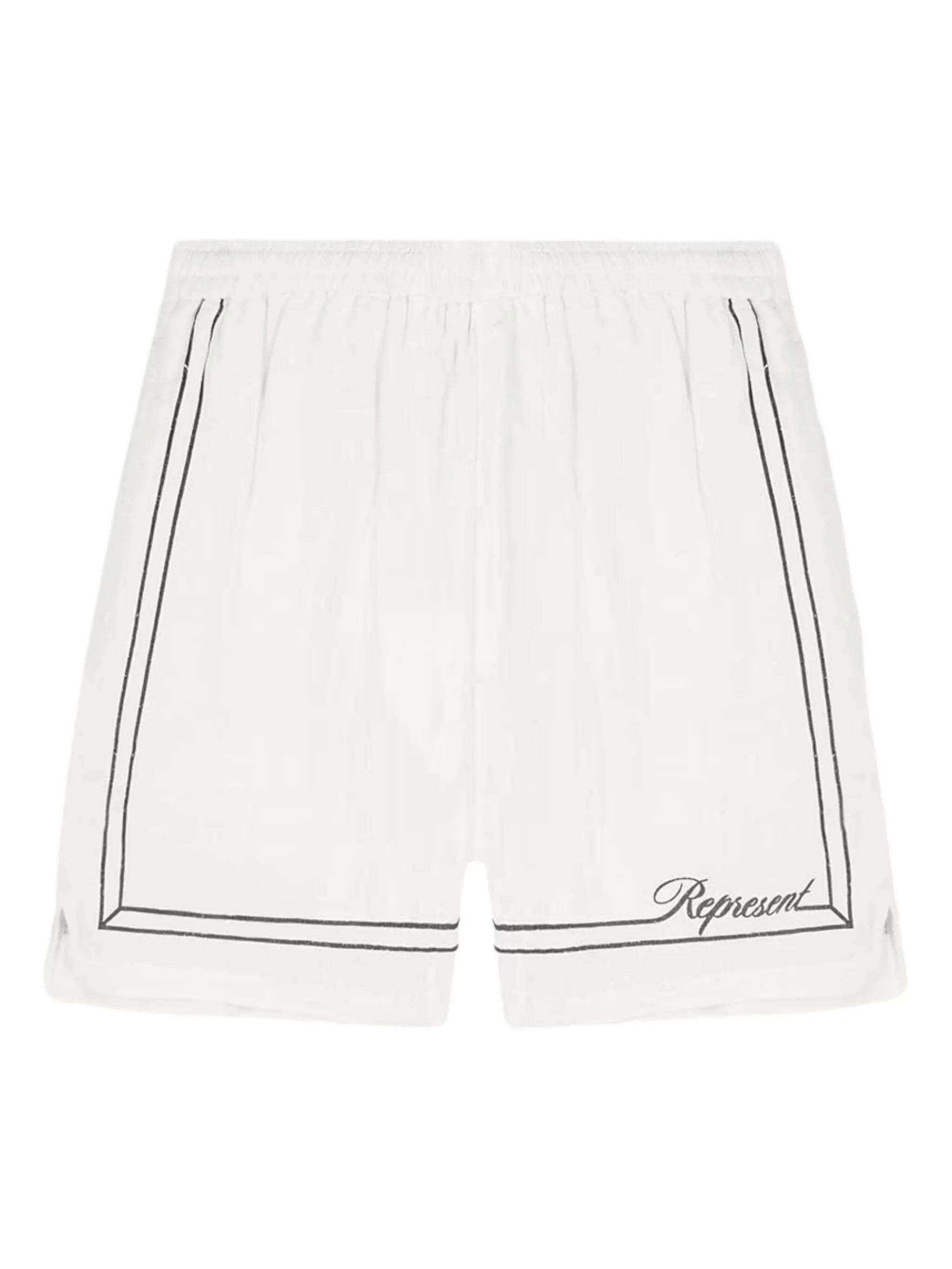border-embroidered shorts