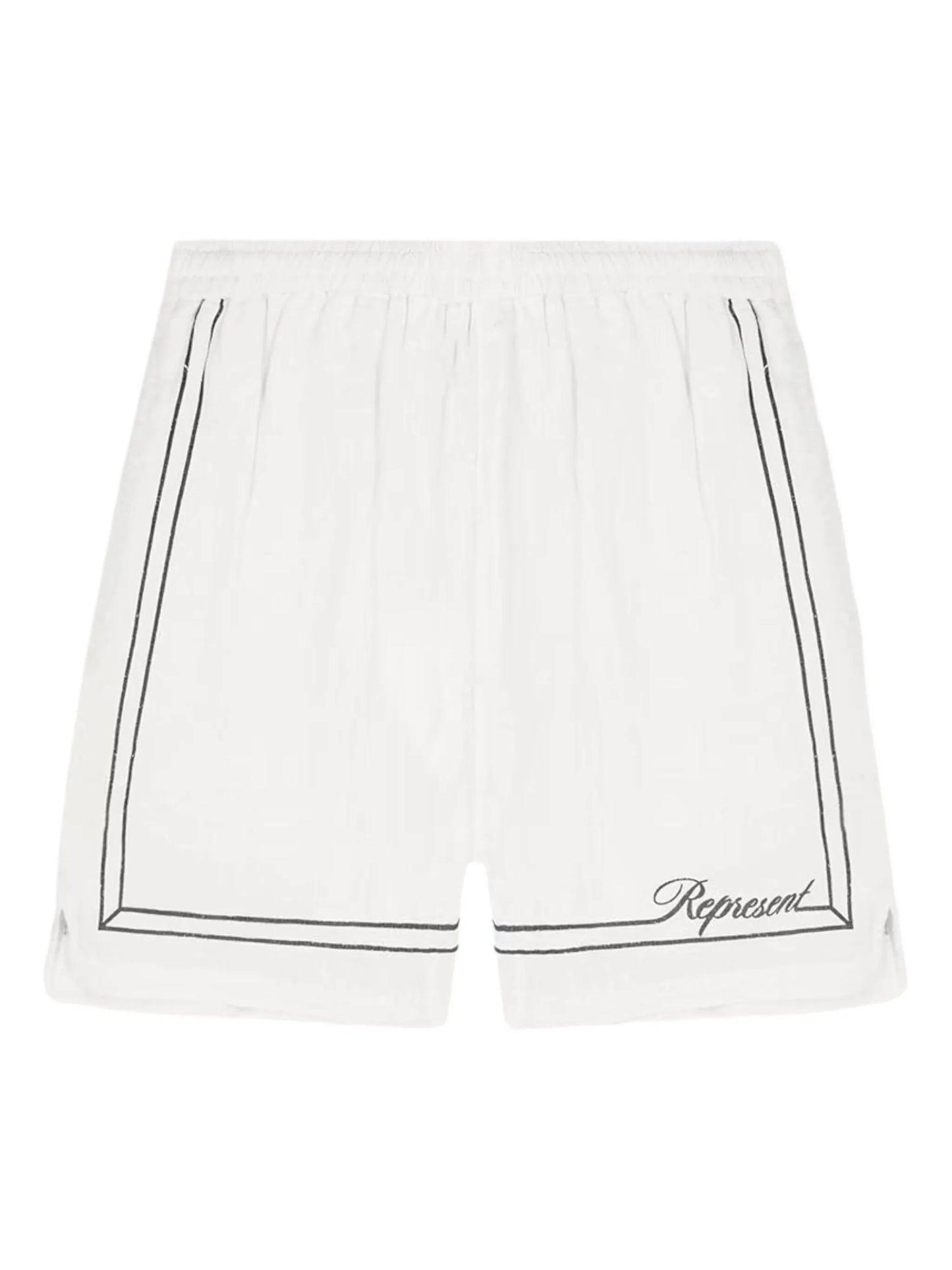 border-embroidered shorts