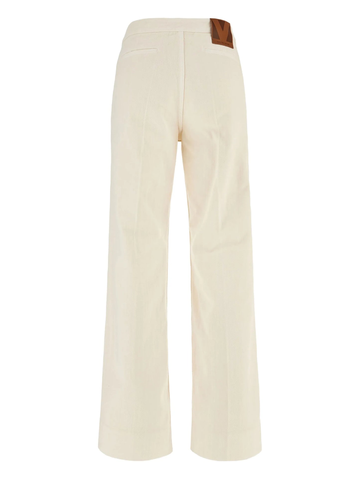 V-shaped pocket-detail jeans