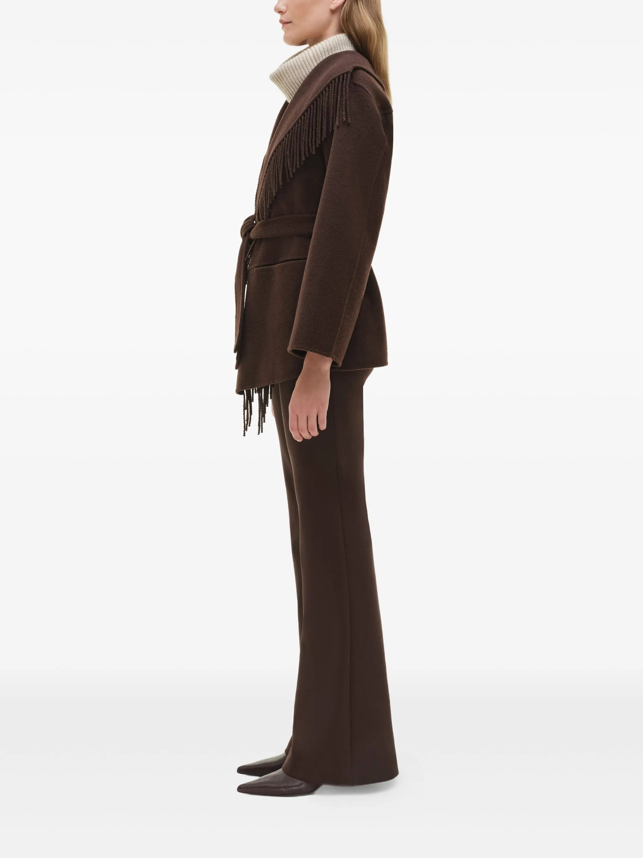 fringe-trimmed coat