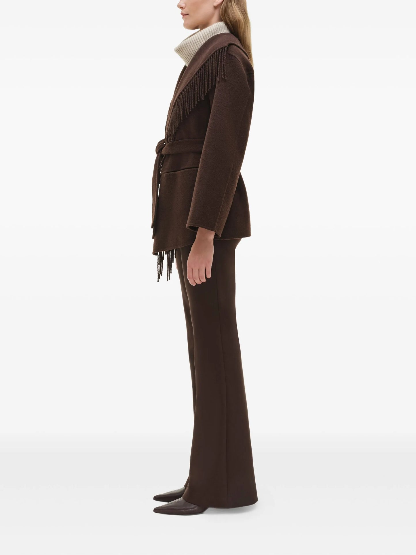 fringe-trimmed coat