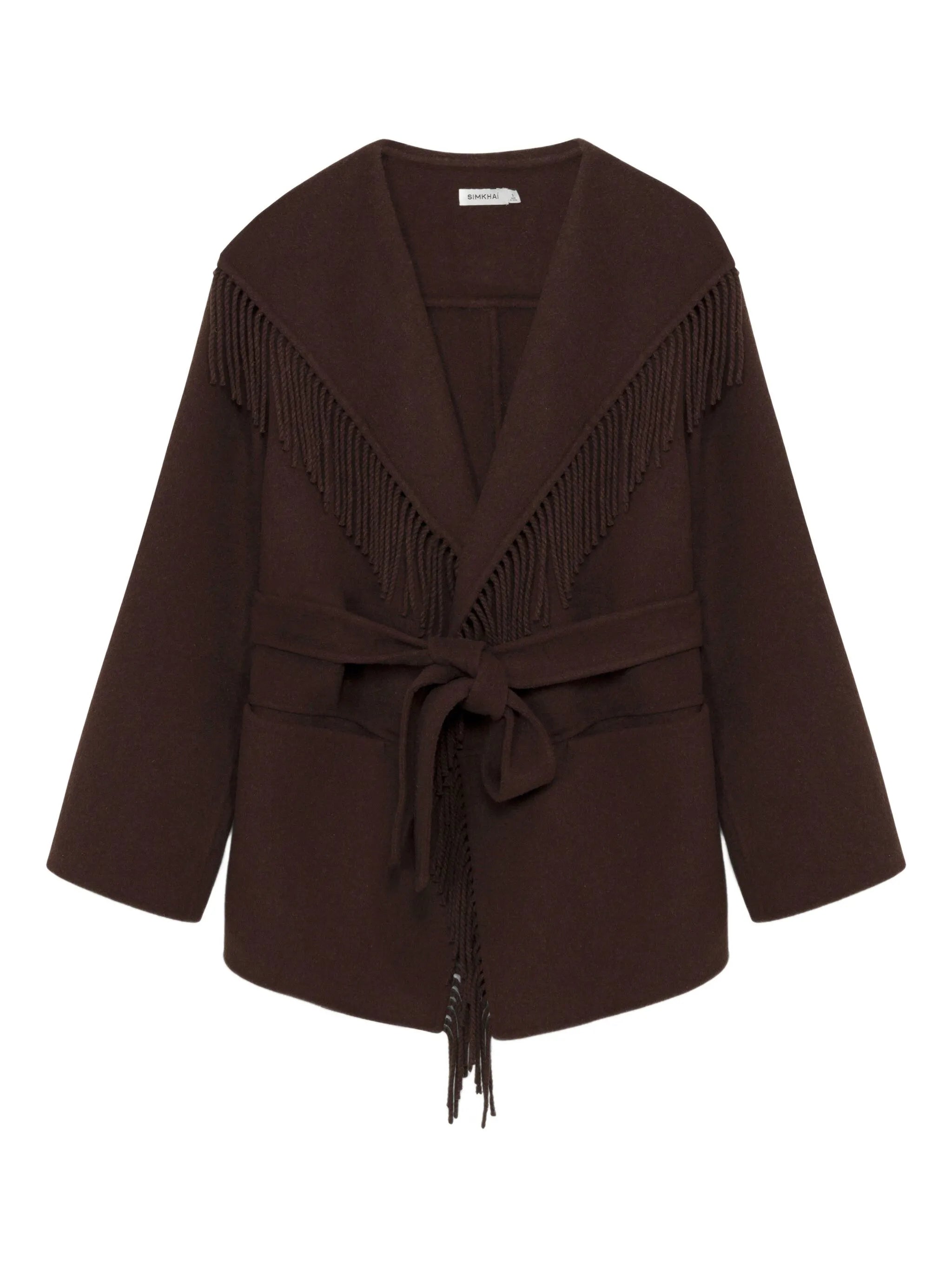 fringe-trimmed coat