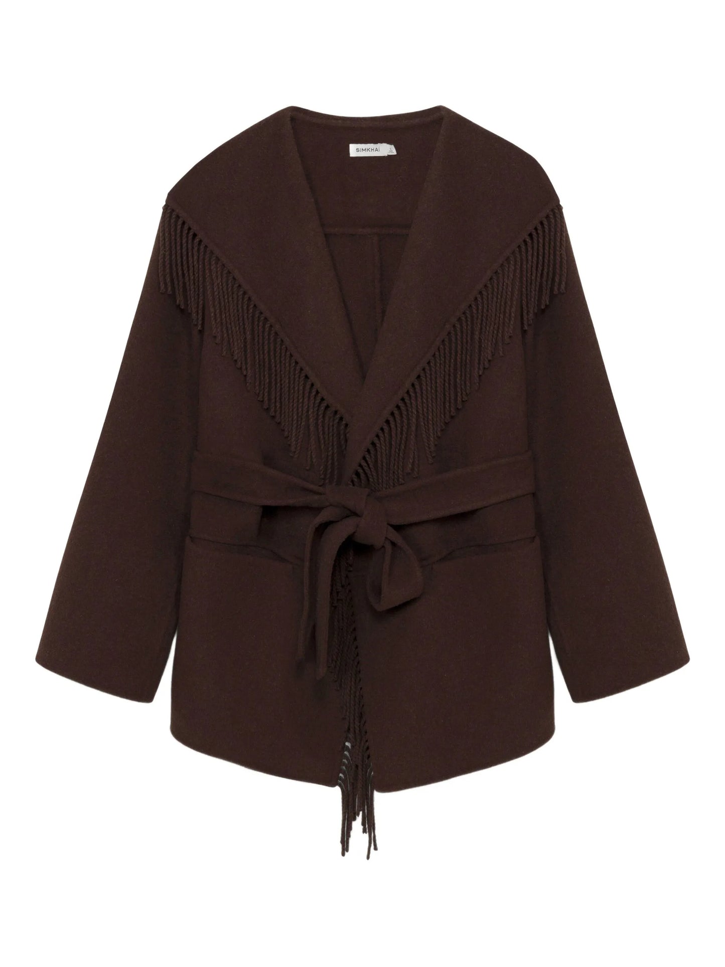 fringe-trimmed coat