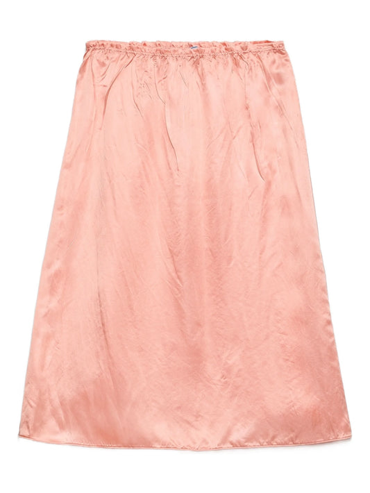elasticated-waist silk skirt