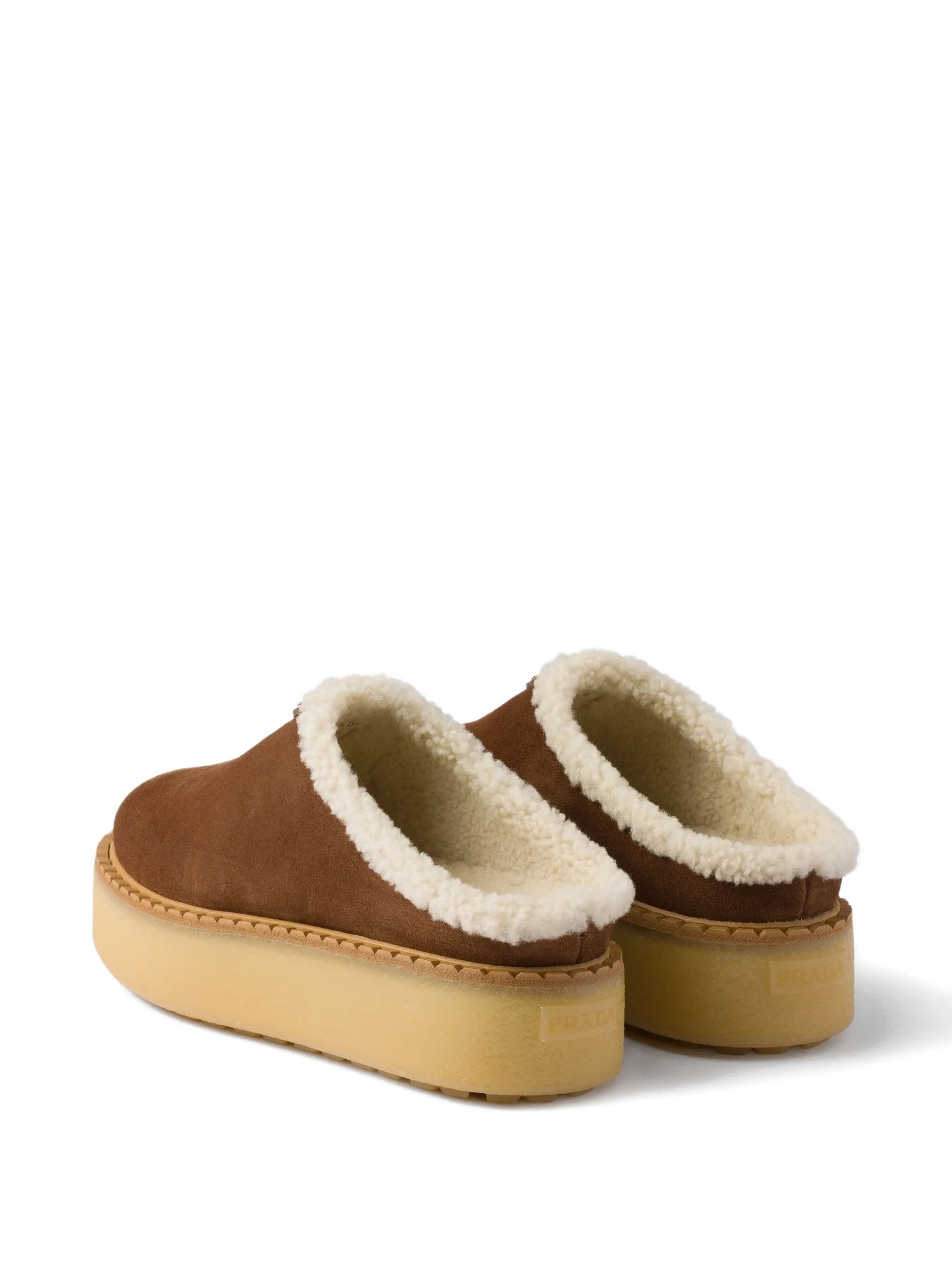 shearling-lined suede mules