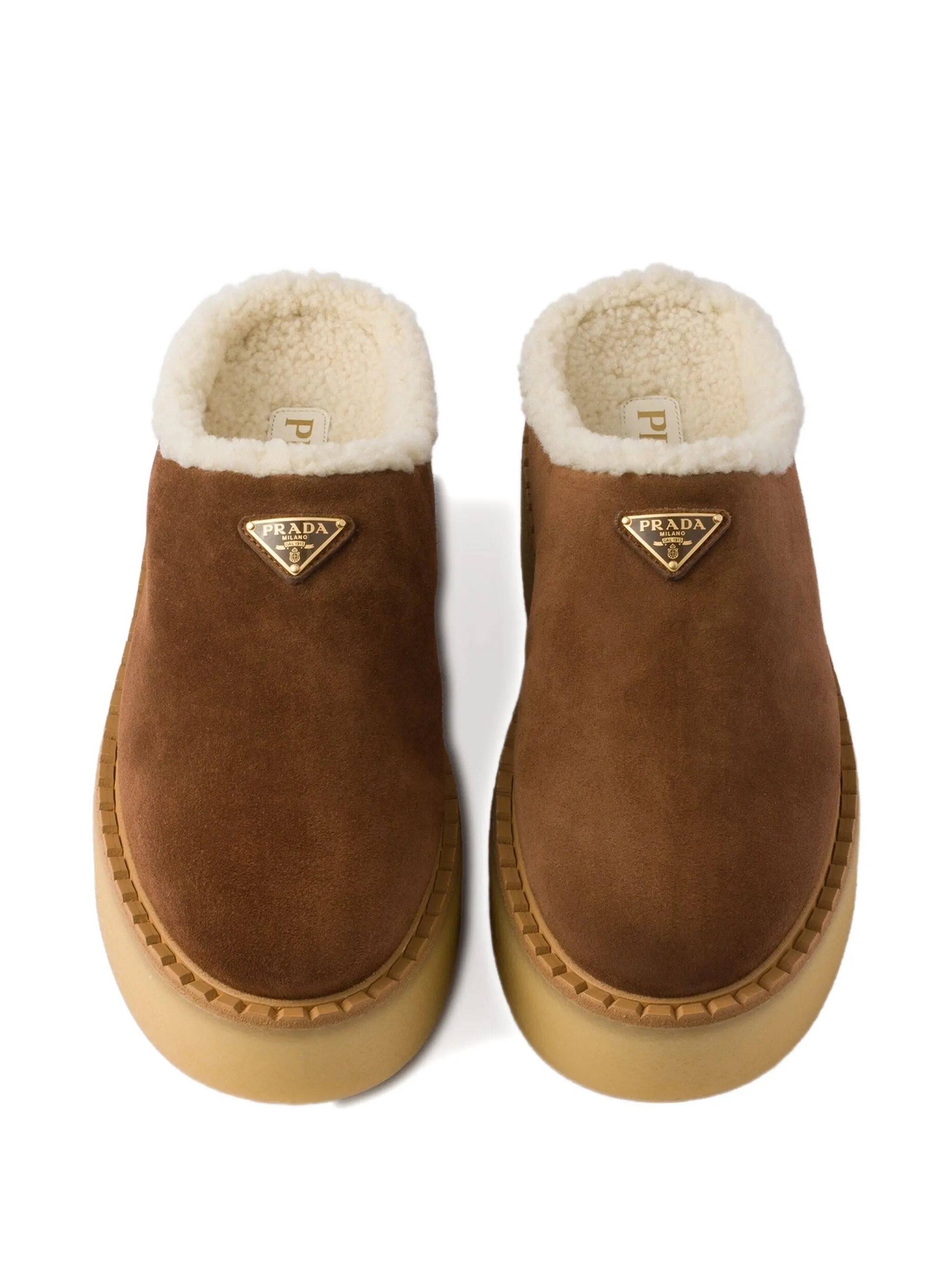shearling-lined suede mules