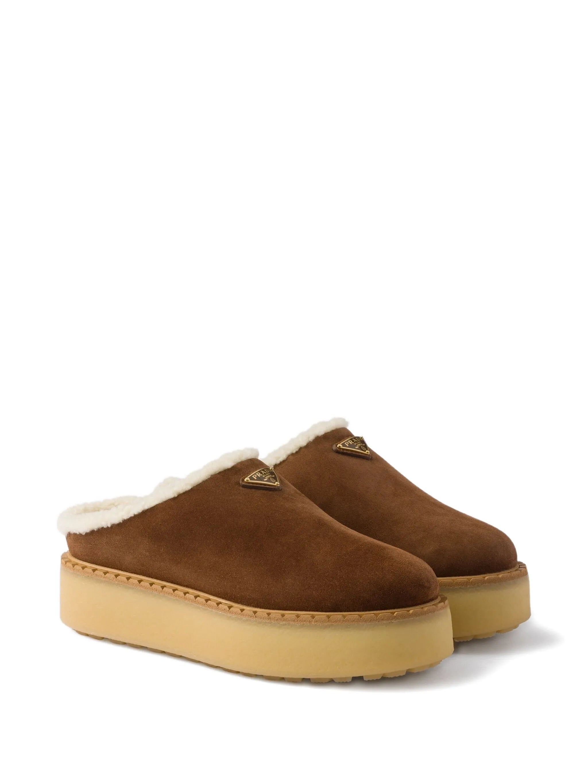shearling-lined suede mules