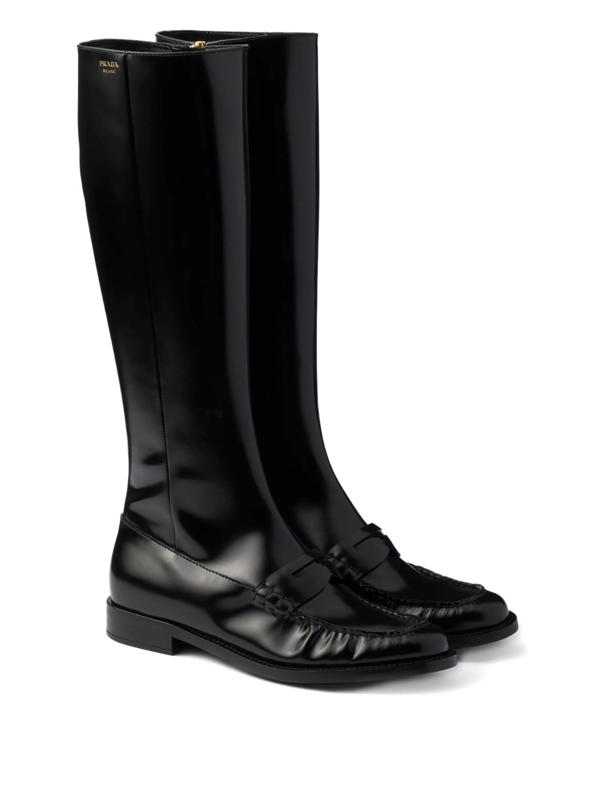 leather zip-fastening boots
