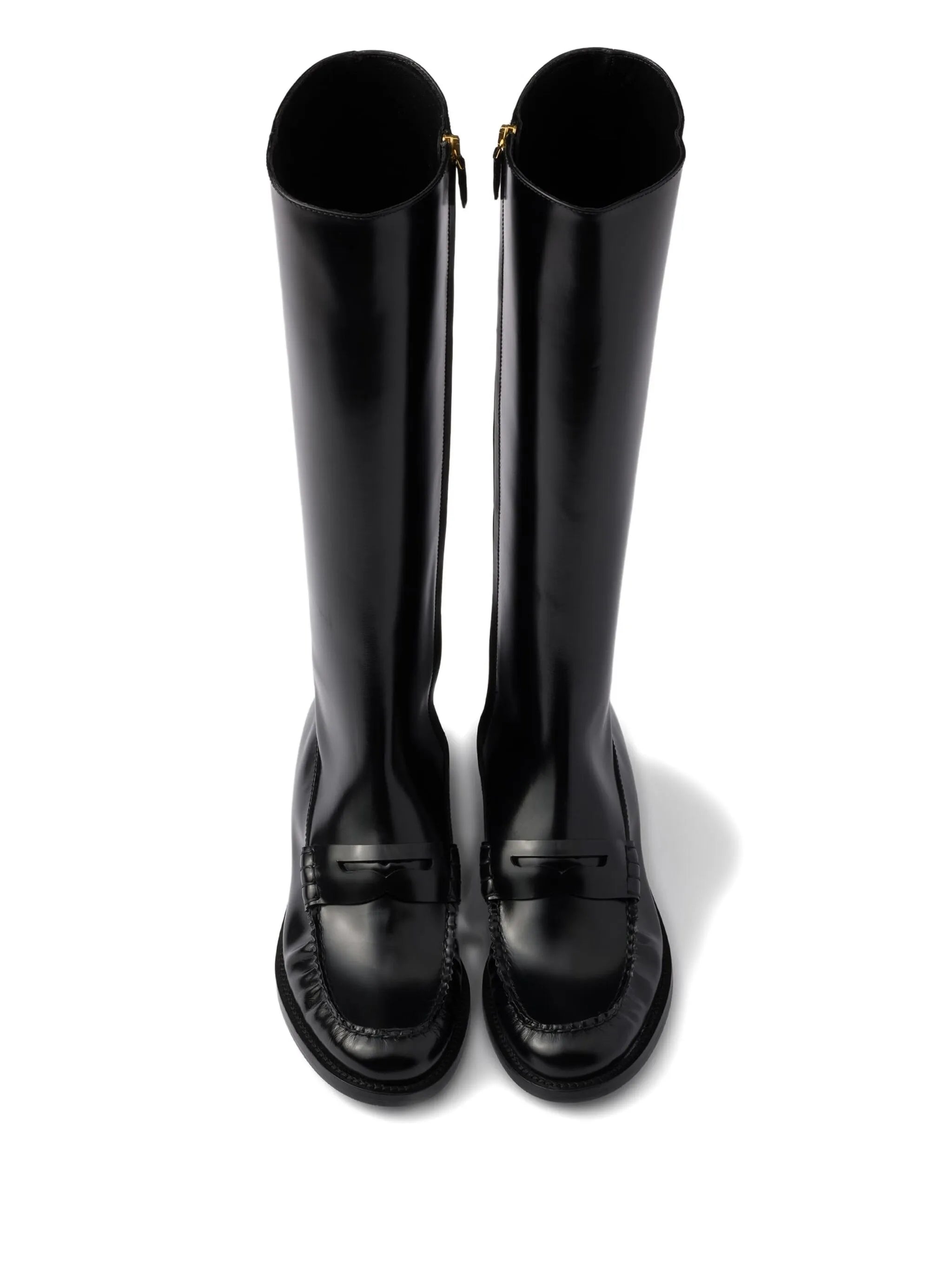 leather zip-fastening boots