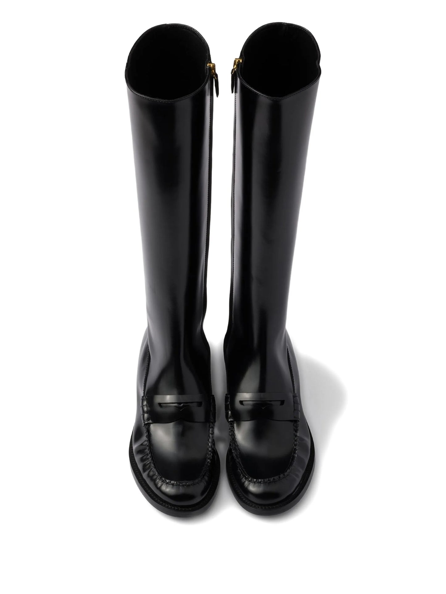 leather zip-fastening boots