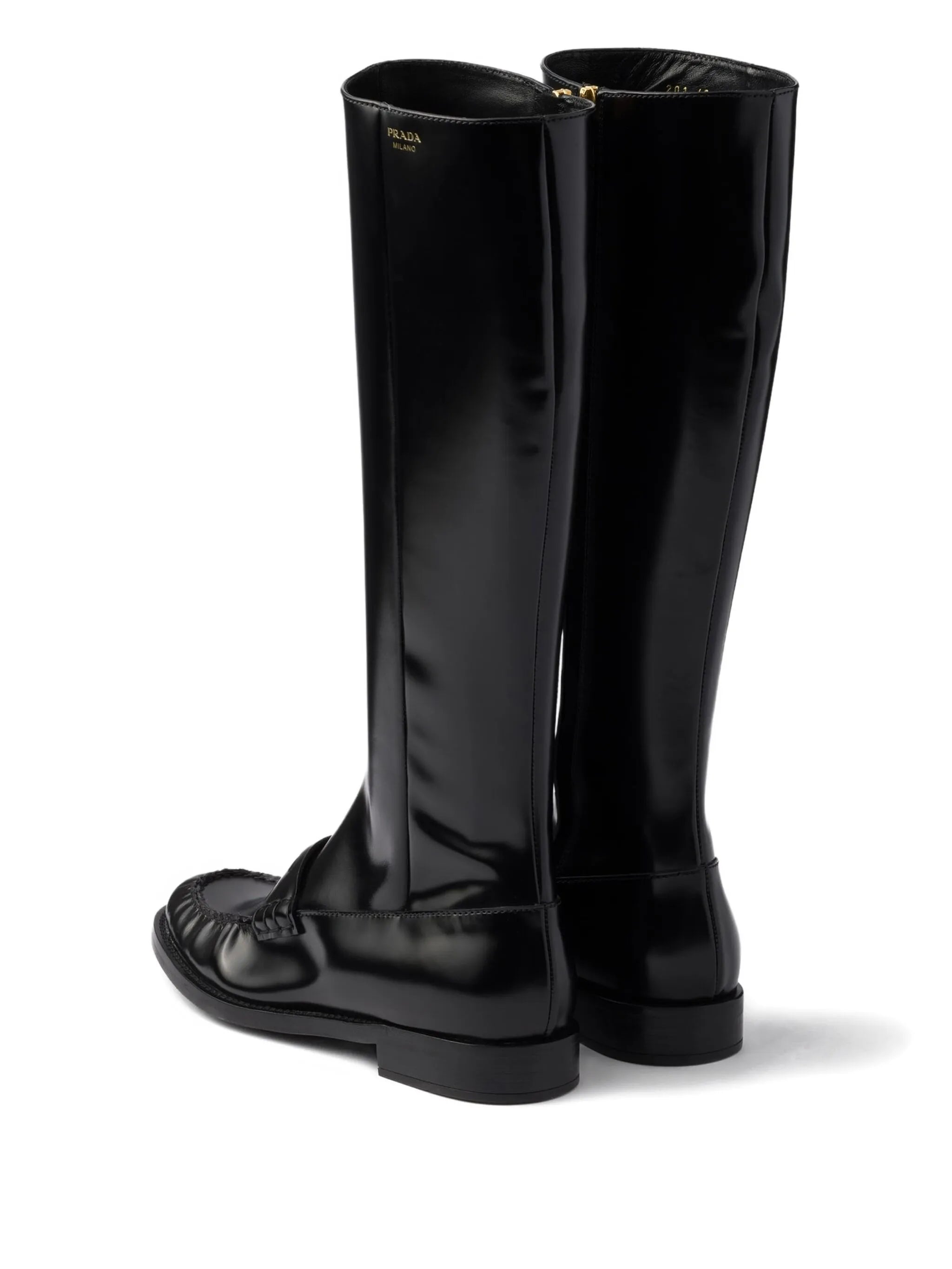 leather zip-fastening boots