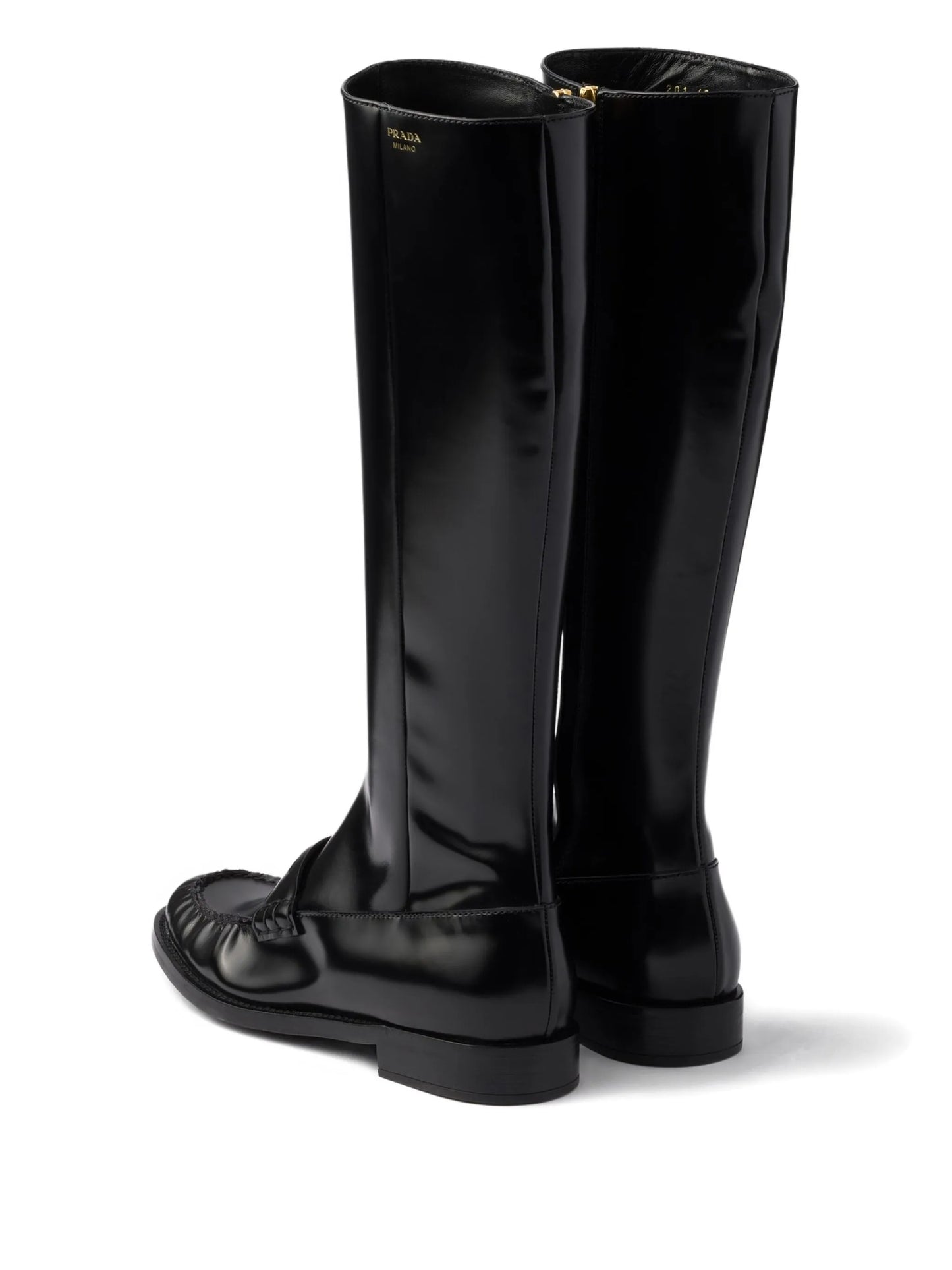 leather zip-fastening boots