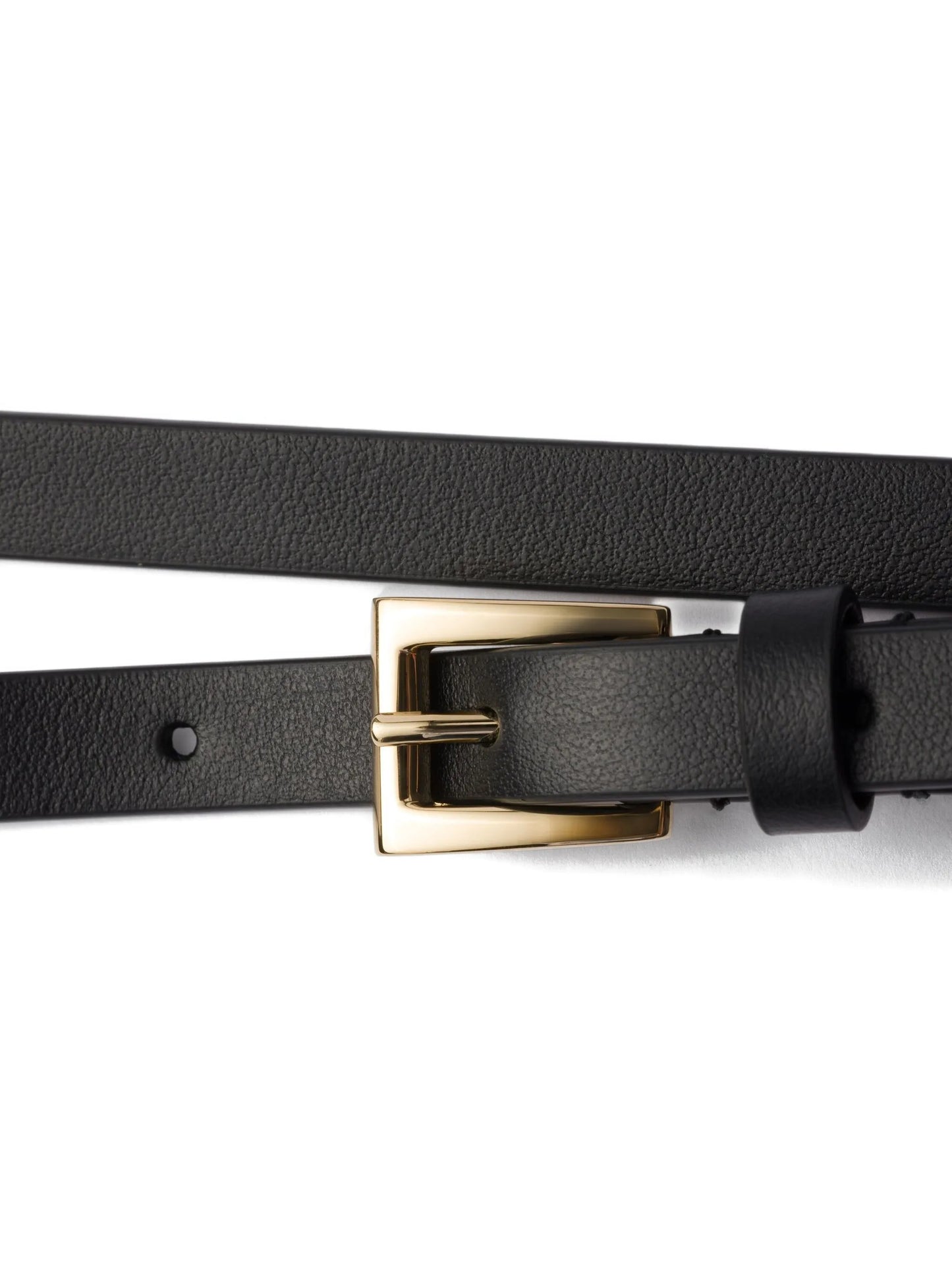 leather square-buckle belt