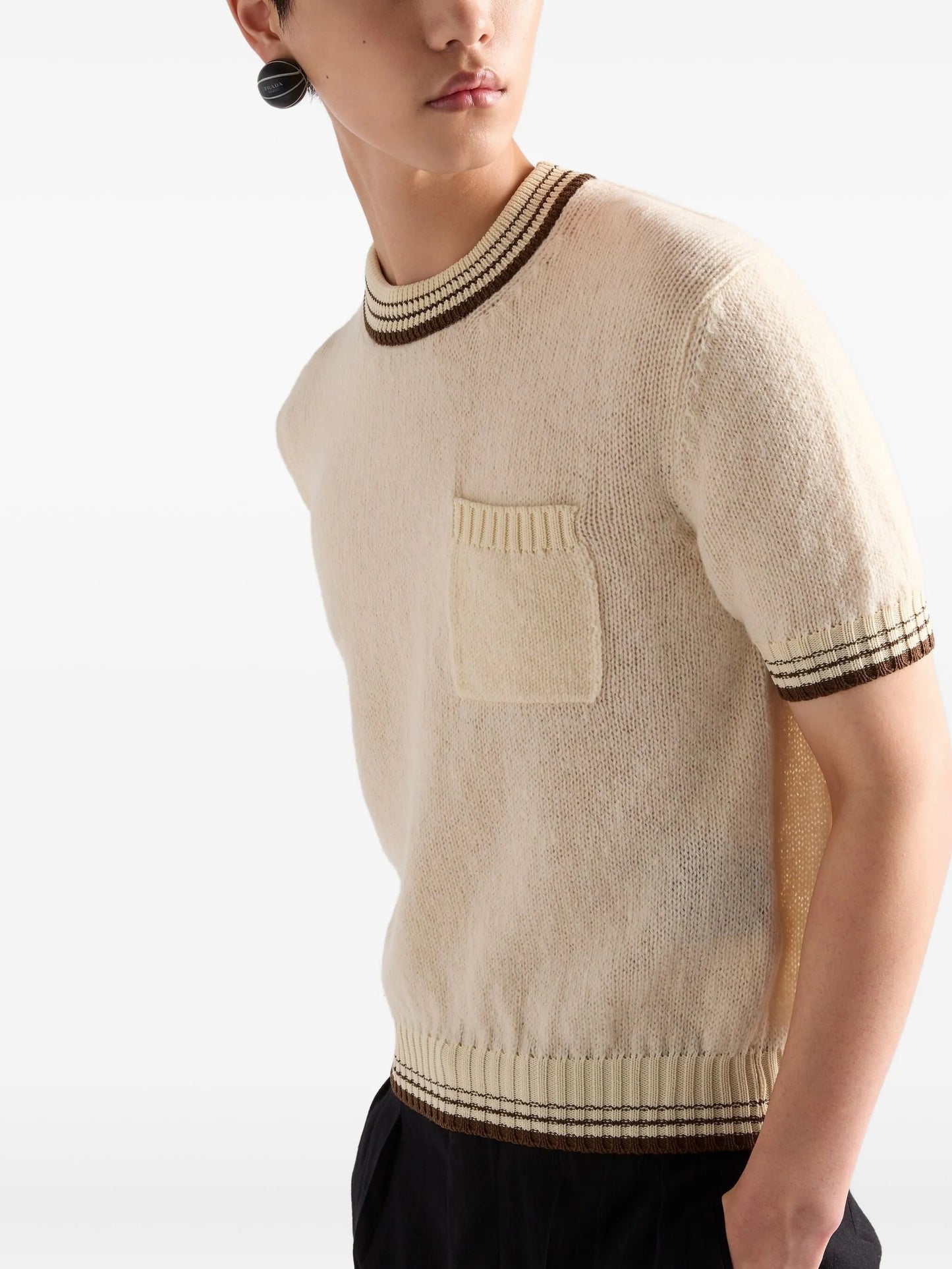short-sleeve pocket sweater