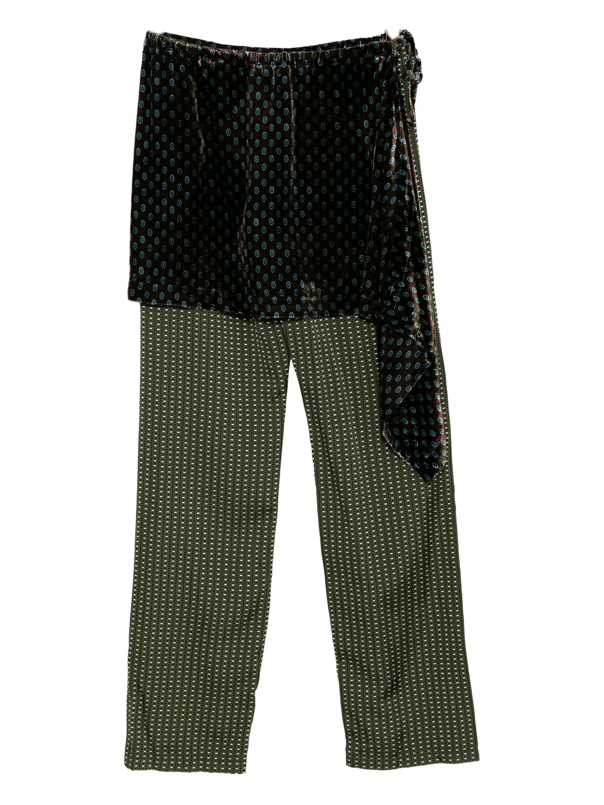 geometric-printed trousers