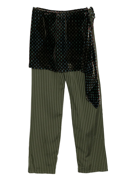 geometric-printed trousers
